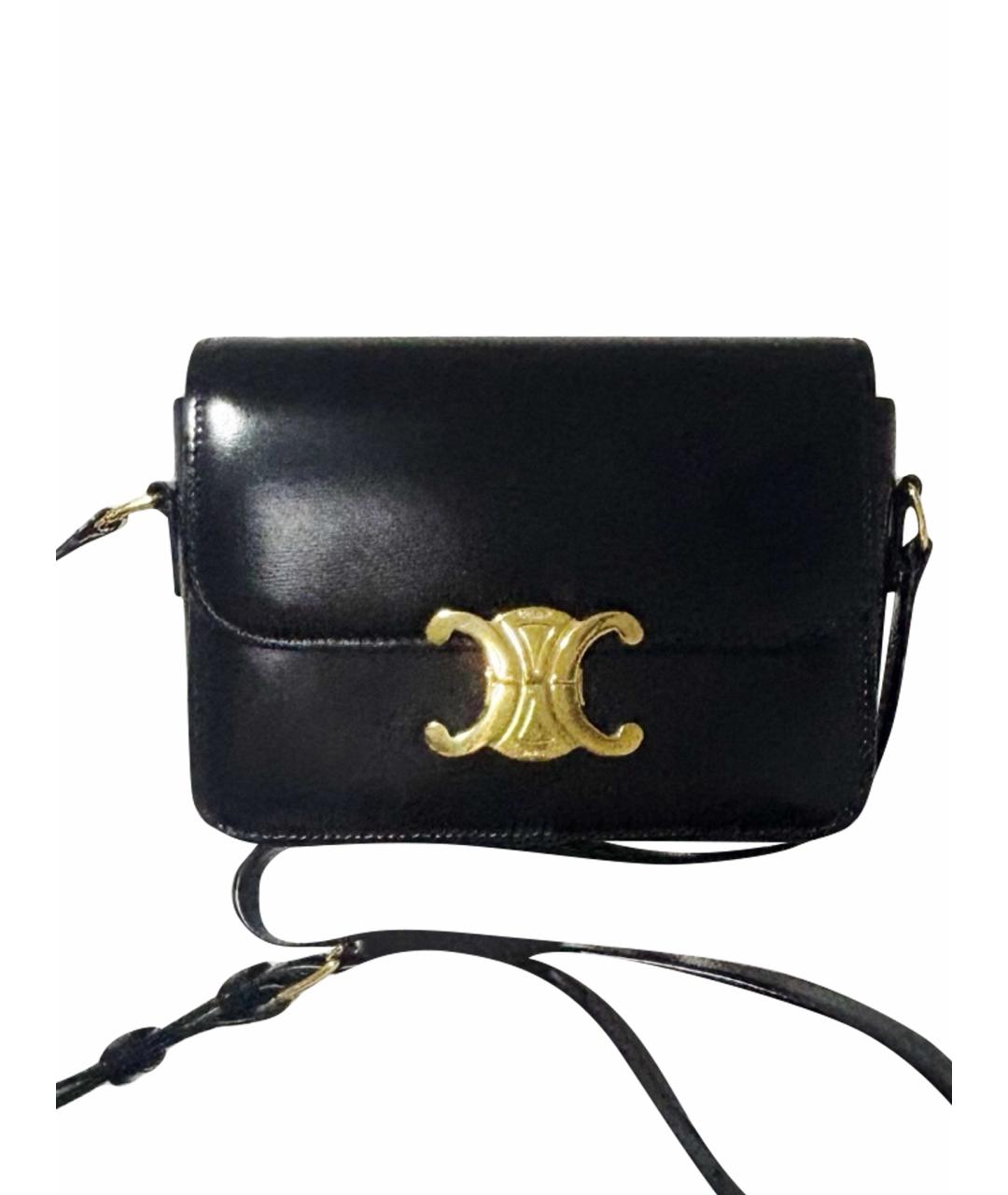 CELINE Черная кожаная сумка через плечо, фото 1