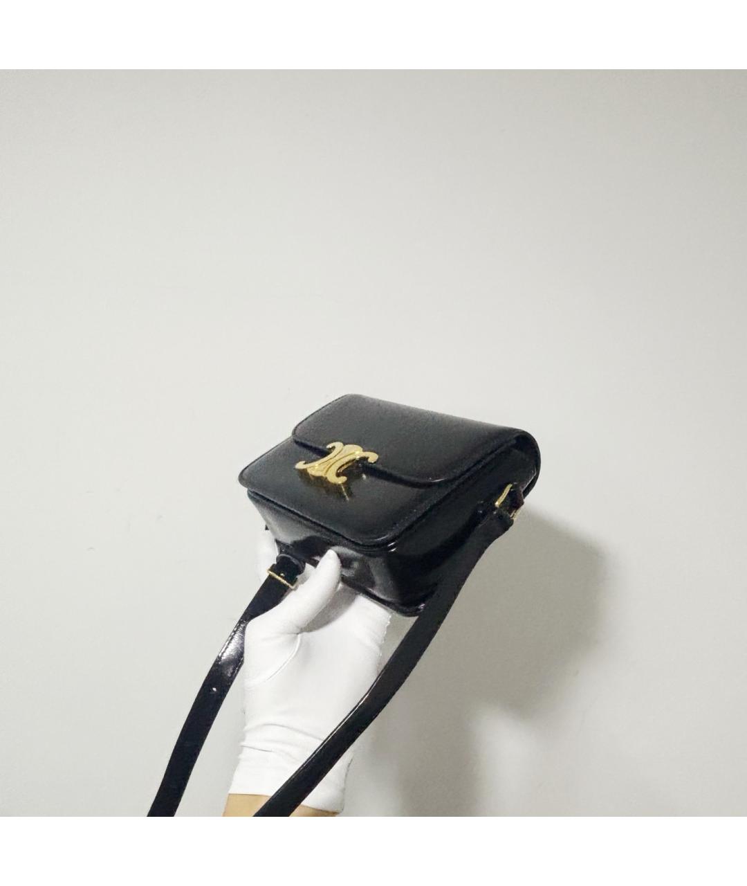 CELINE Черная кожаная сумка через плечо, фото 3