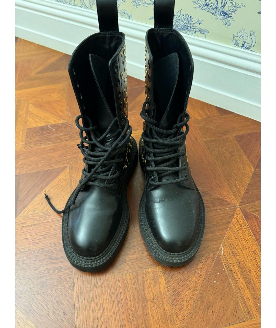 BURBERRY Черные кожаные ботинки, фото 3