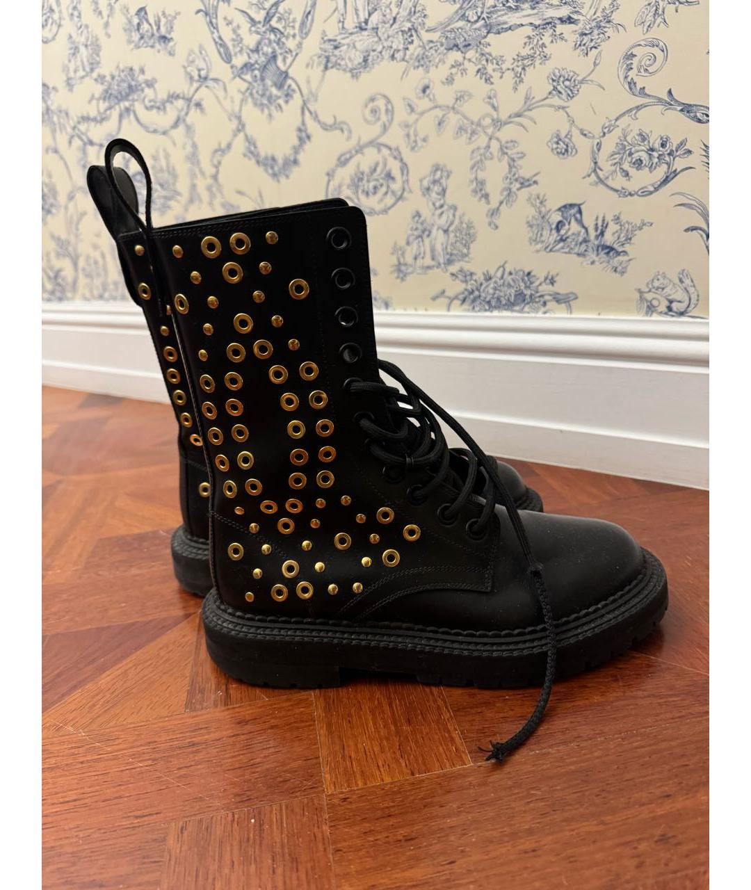 BURBERRY Черные кожаные ботинки, фото 4