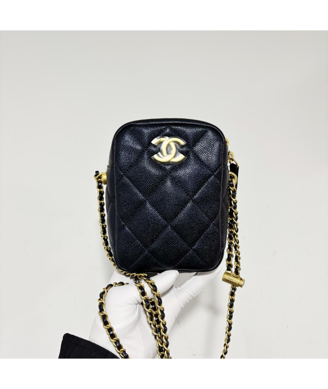 CHANEL Черная кожаная сумка через плечо, фото 2