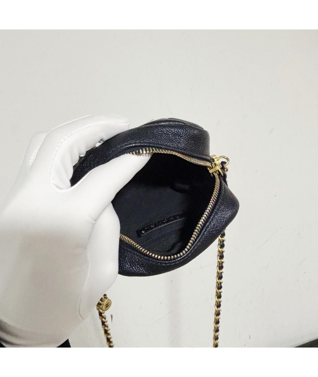 CHANEL Черная кожаная сумка через плечо, фото 6