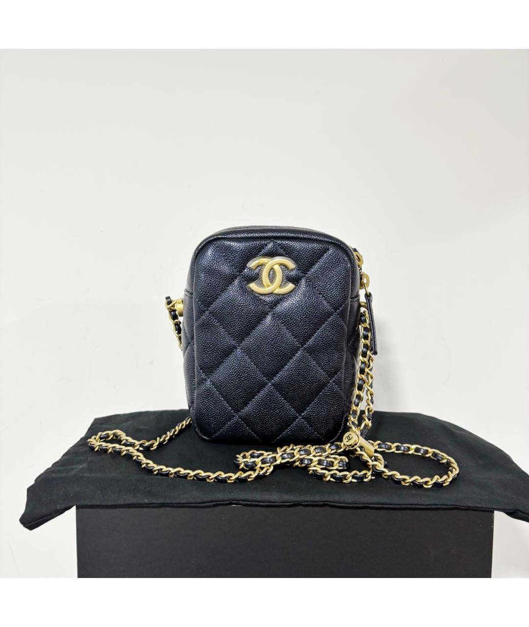 CHANEL Черная кожаная сумка через плечо, фото 9