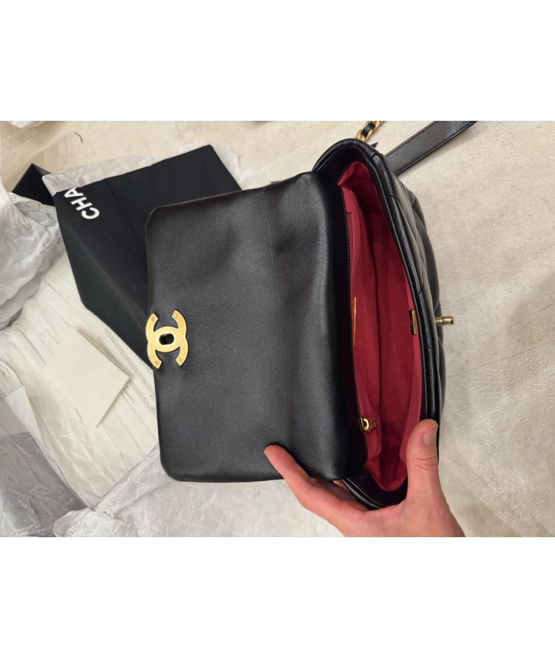 CHANEL Черная кожаная сумка через плечо, фото 4