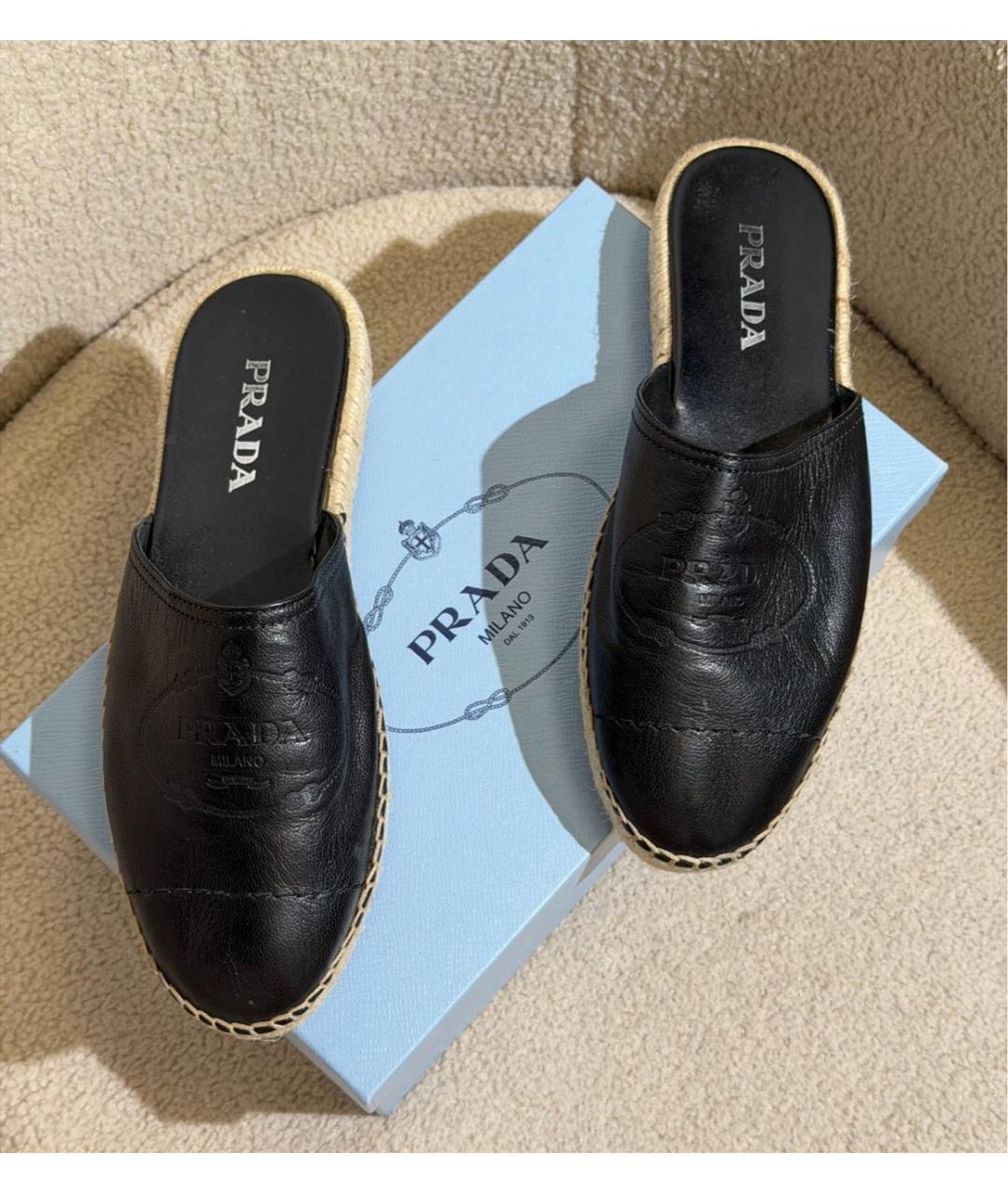 PRADA Черные кожаные эспадрильи, фото 6