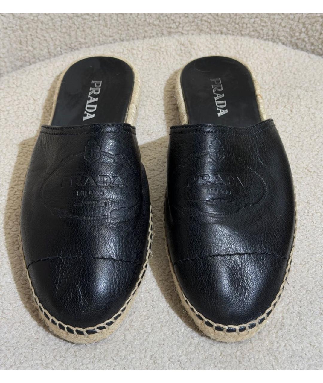 PRADA Черные кожаные эспадрильи, фото 2