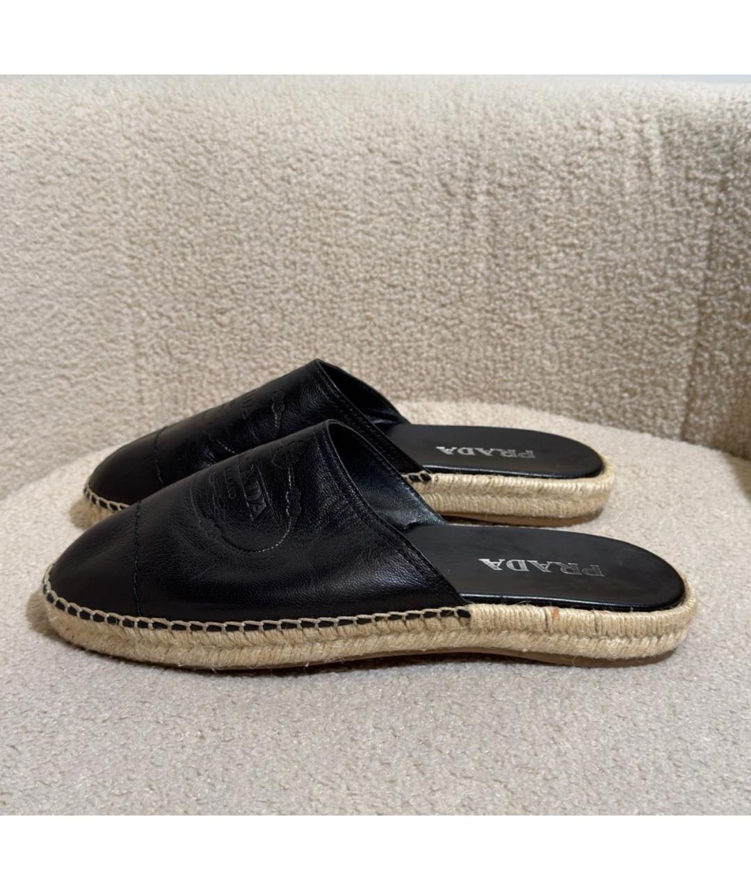 PRADA Черные кожаные эспадрильи, фото 5