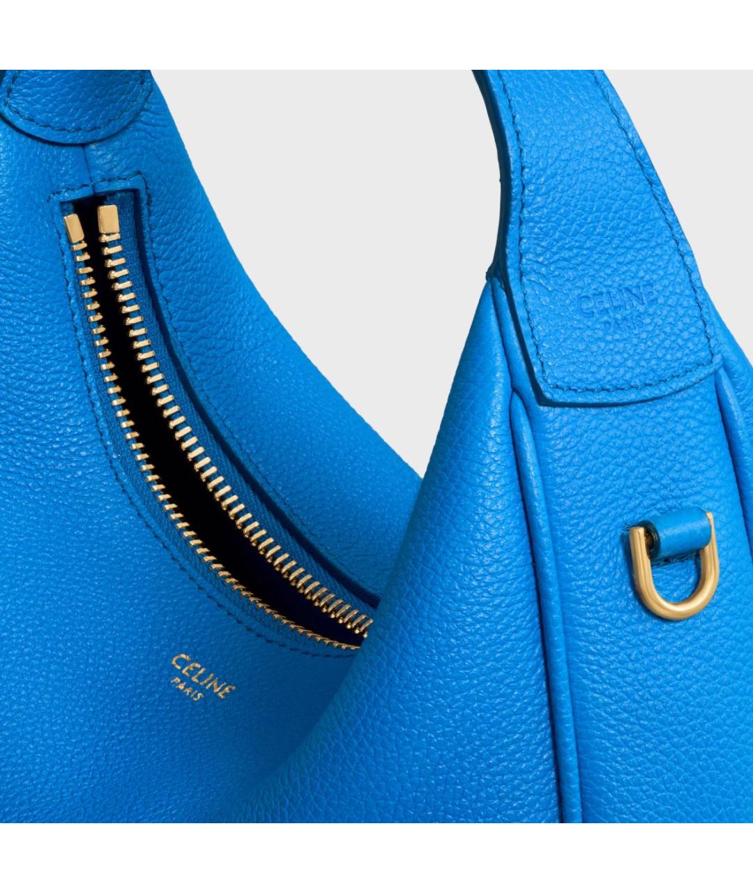 CELINE Синяя кожаная сумка через плечо, фото 3