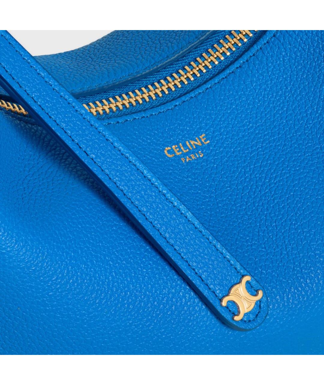 CELINE Синяя кожаная сумка через плечо, фото 4