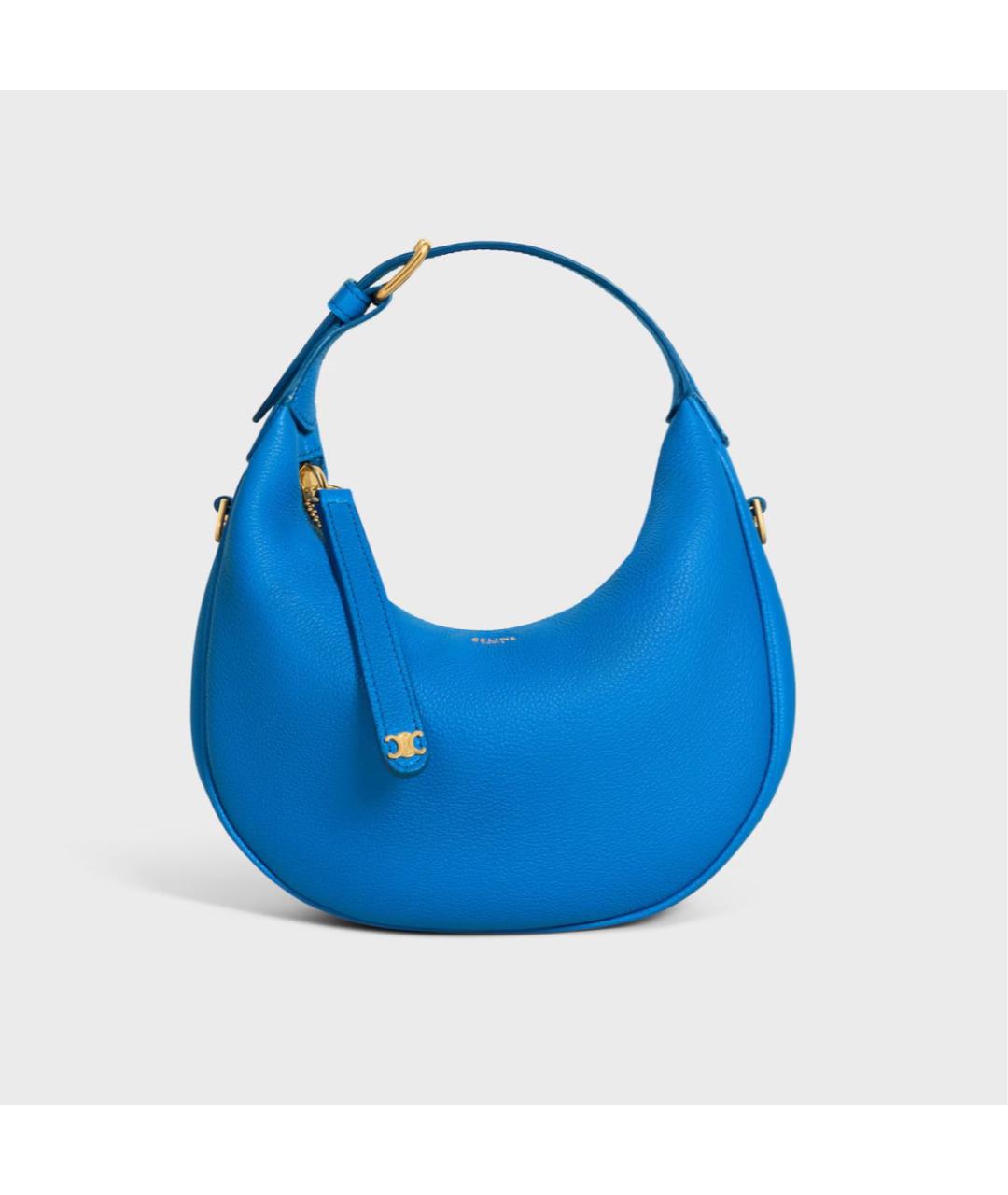 CELINE Синяя кожаная сумка через плечо, фото 5