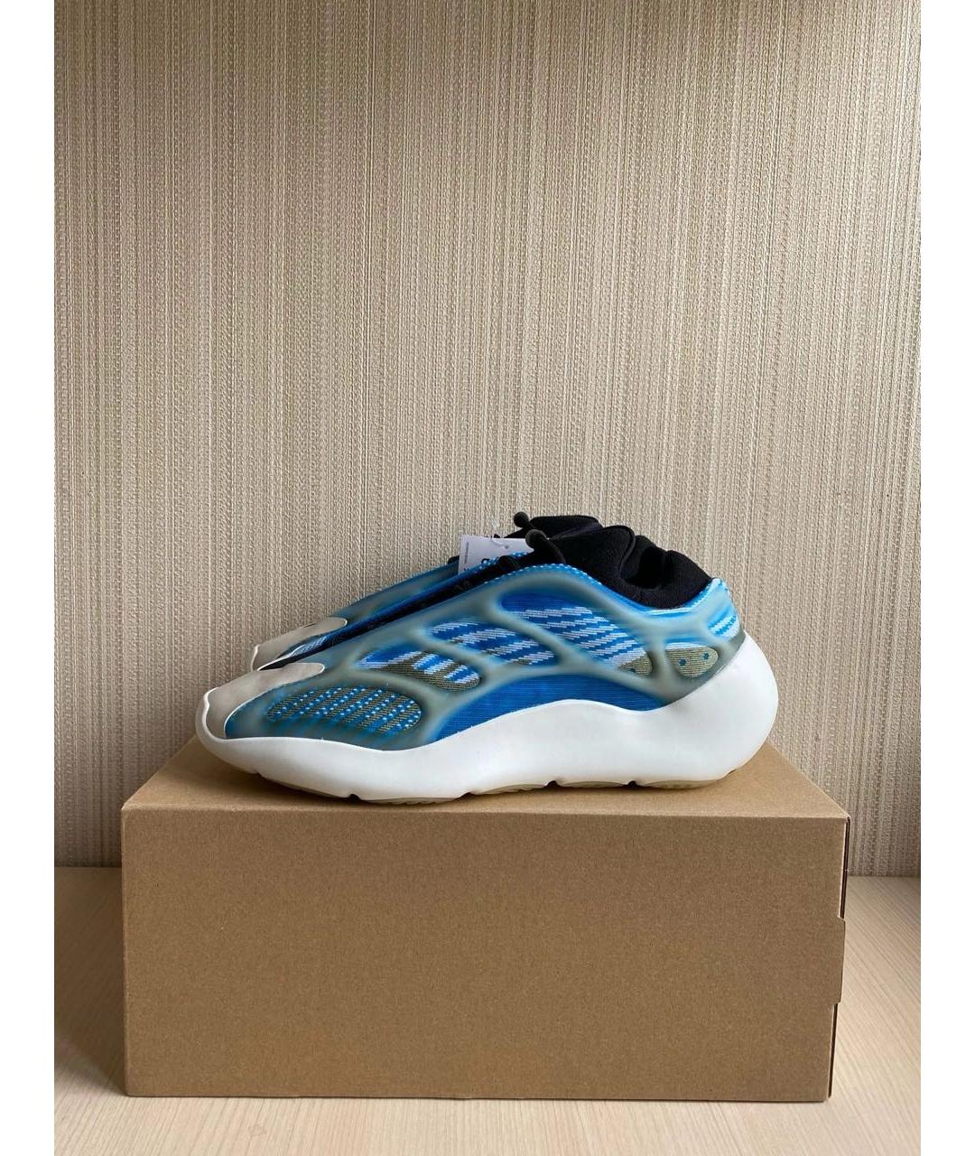 ADIDAS YEEZY Синие текстильные низкие кроссовки / кеды, фото 3