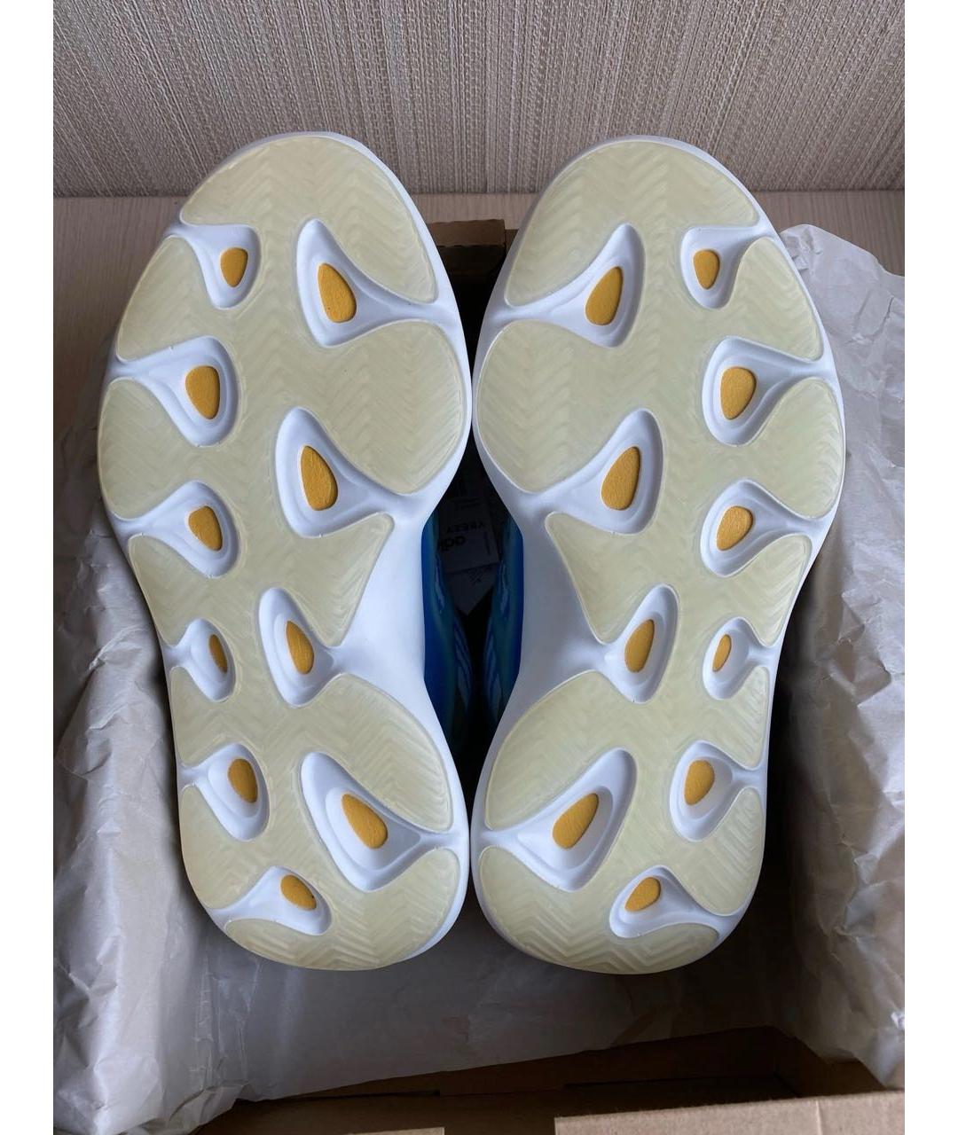 ADIDAS YEEZY Синие текстильные низкие кроссовки / кеды, фото 5