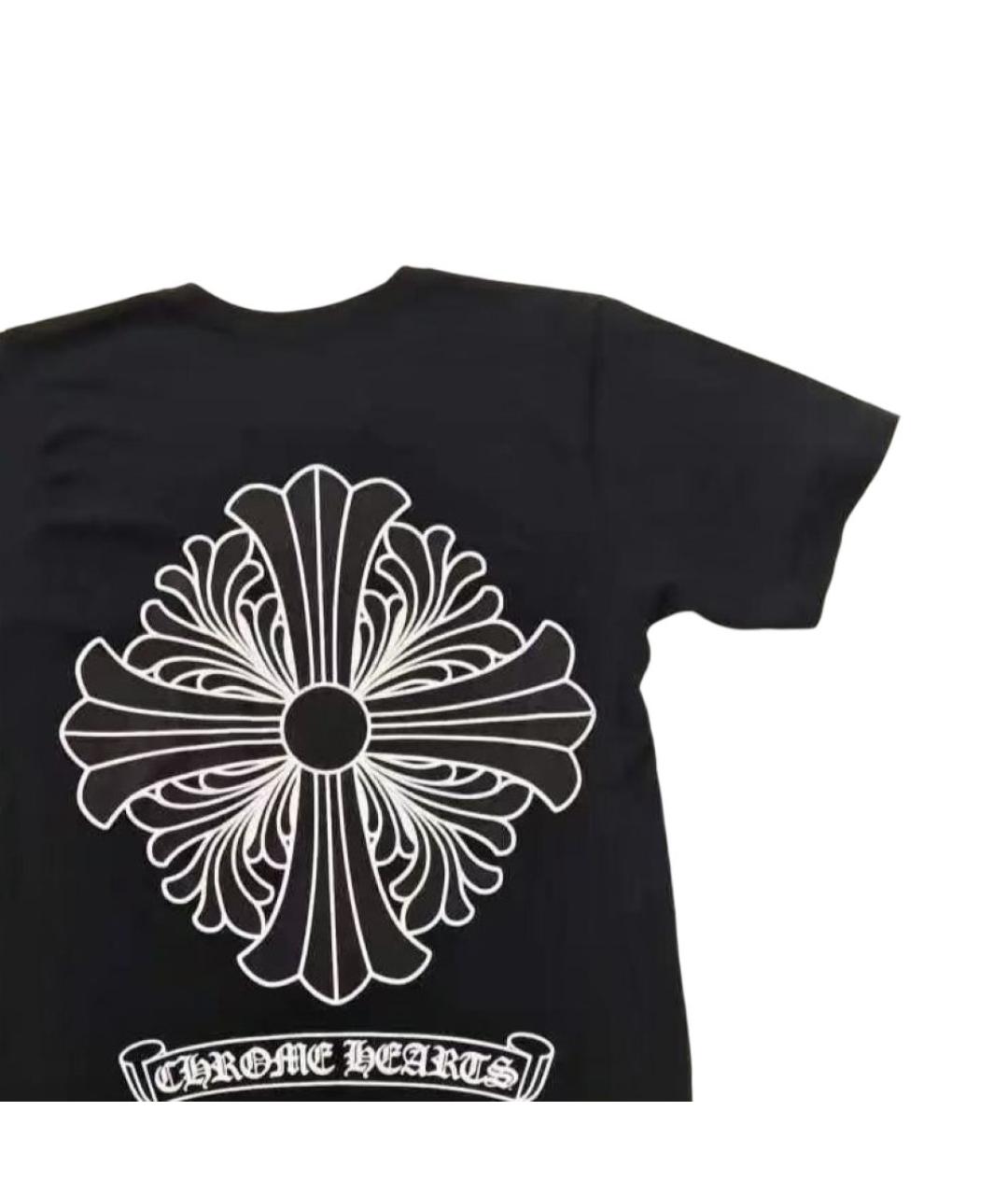 CHROME HEARTS Черная хлопковая футболка, фото 3