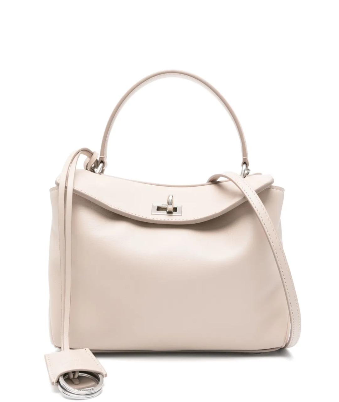 BALENCIAGA Бежевая кожаная сумка через плечо, фото 1