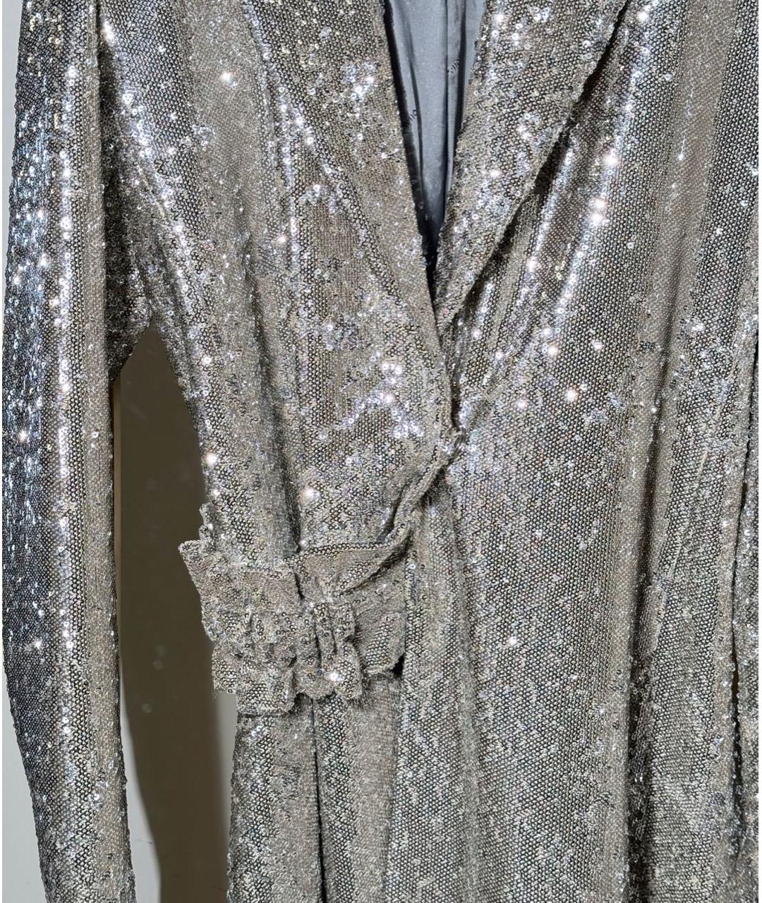 OFF-WHITE Серебрянный полиэстеровый жакет/пиджак, фото 4