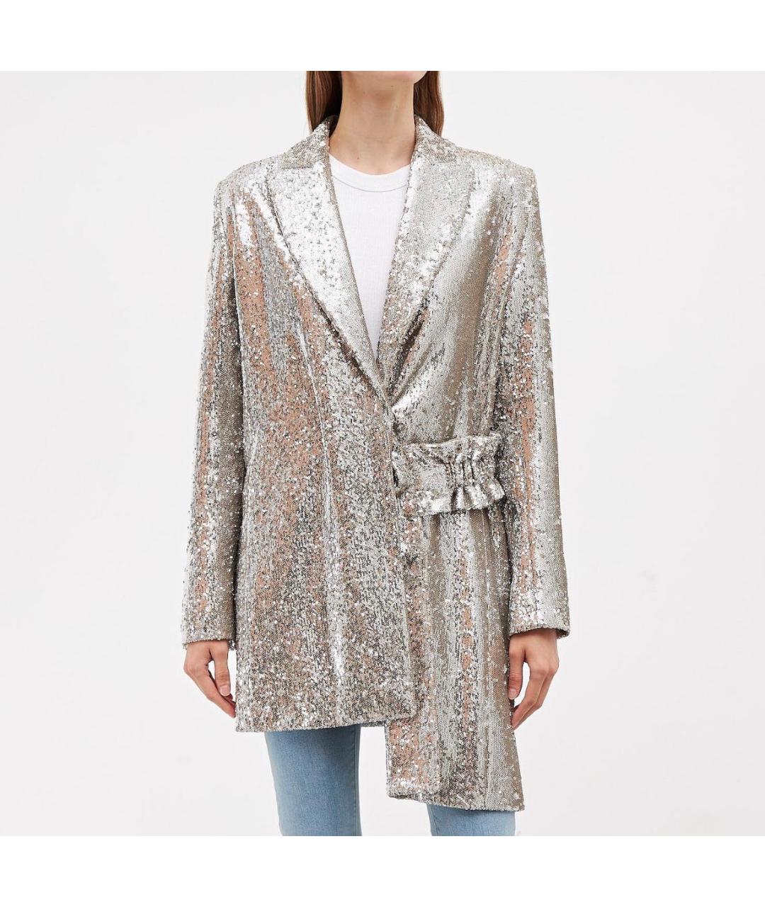 OFF-WHITE Серебрянный полиэстеровый жакет/пиджак, фото 5