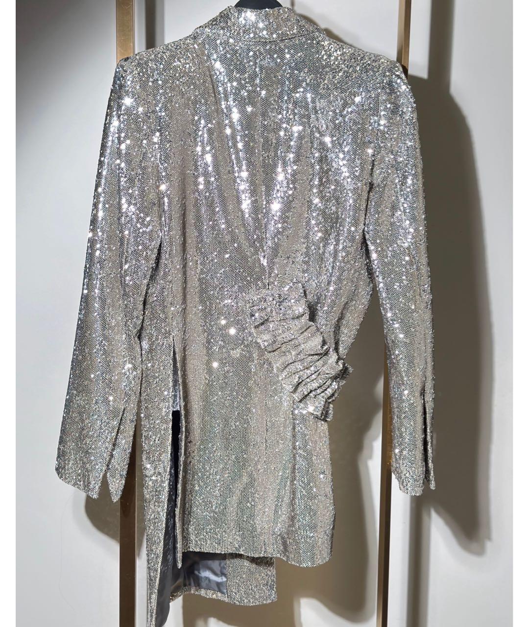 OFF-WHITE Серебрянный полиэстеровый жакет/пиджак, фото 2