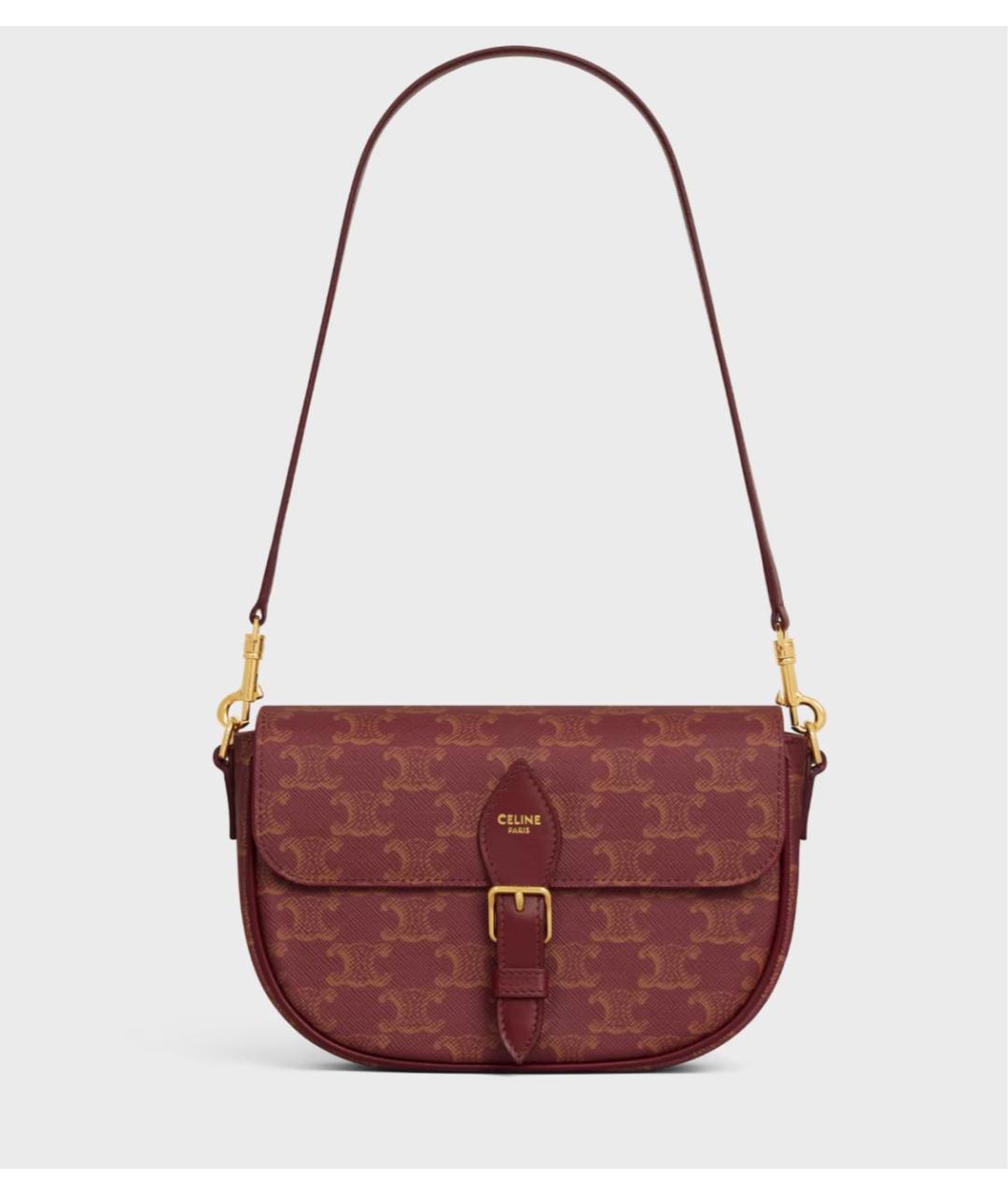 CELINE Бордовая сумка с короткими ручками, фото 4