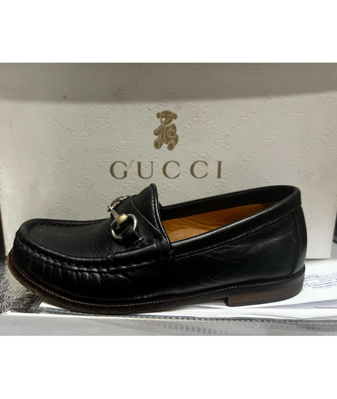 GUCCI Черные кожаные лоферы/мокасины, фото 4