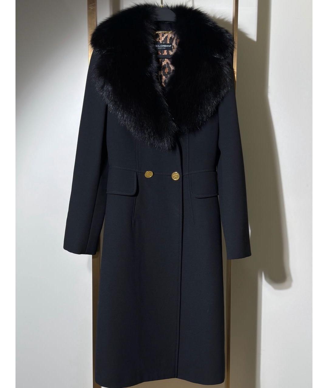 DOLCE&GABBANA Черное шерстяное пальто, фото 6