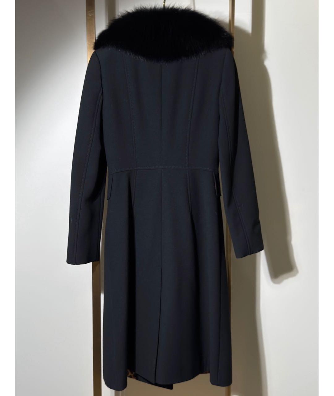 DOLCE&GABBANA Черное шерстяное пальто, фото 2