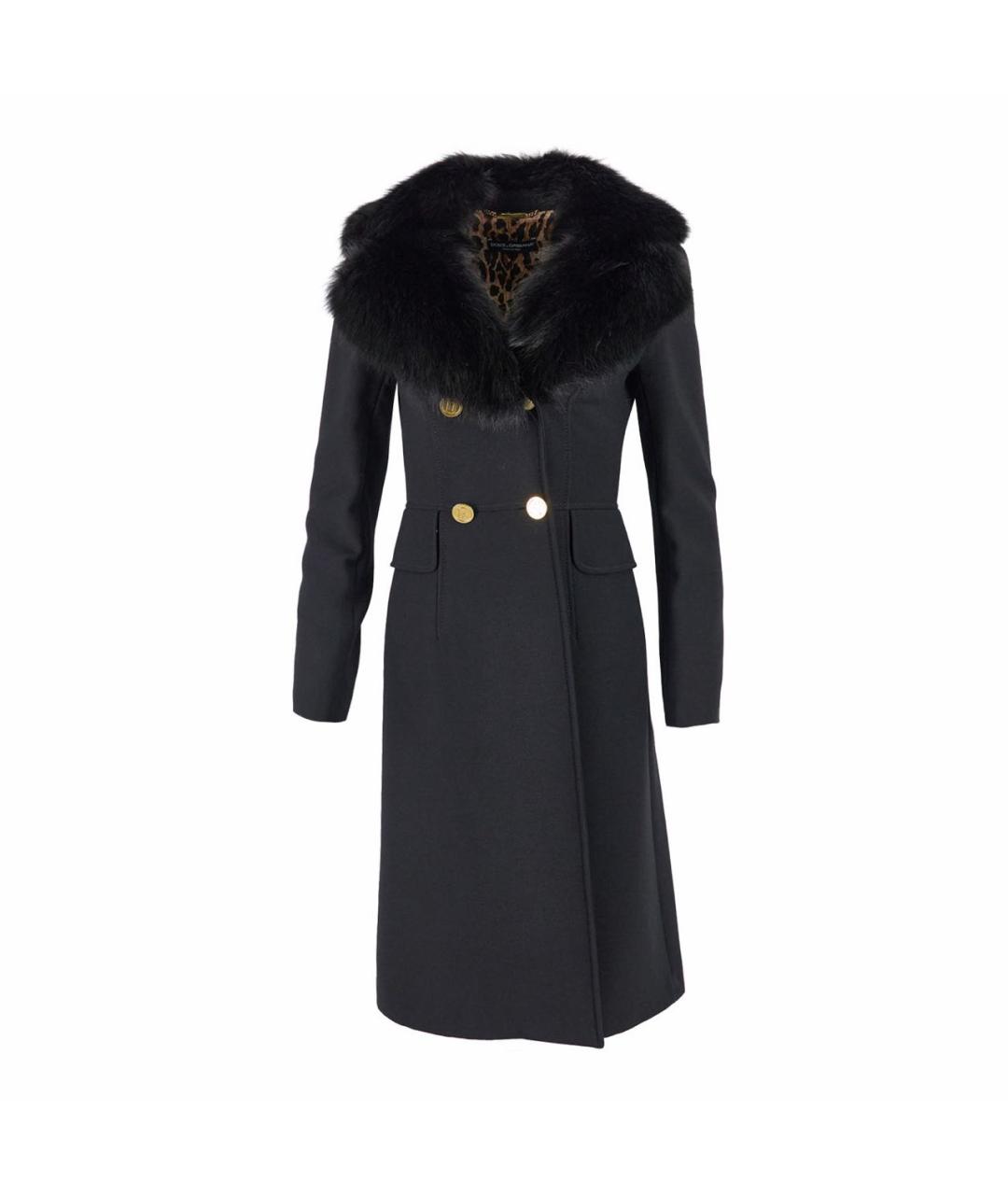 DOLCE&GABBANA Черное шерстяное пальто, фото 1