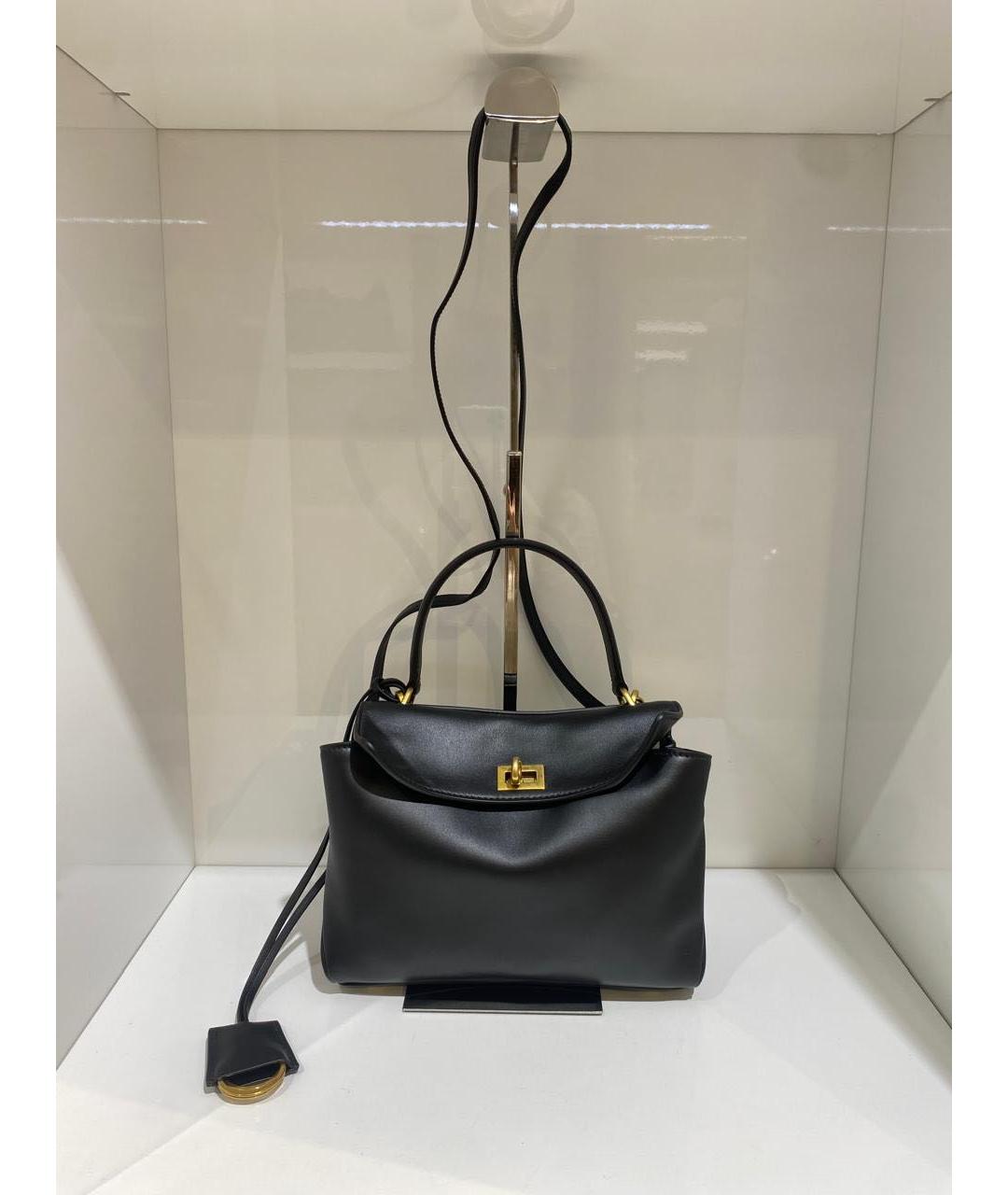 BALENCIAGA Черная кожаная сумка через плечо, фото 2