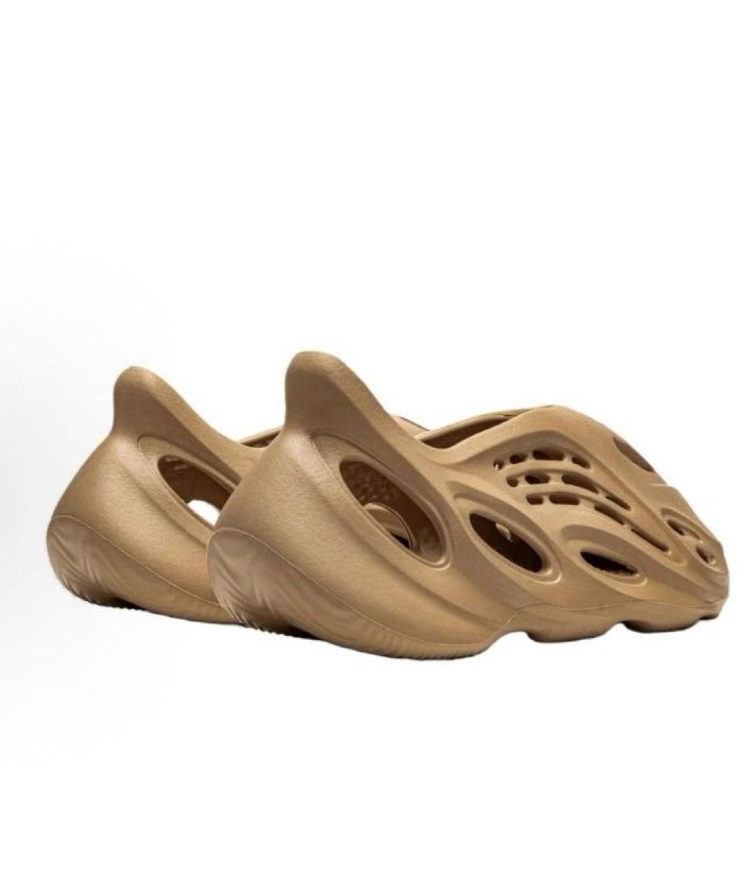 ADIDAS YEEZY Бежевые резиновые сандалии, фото 4