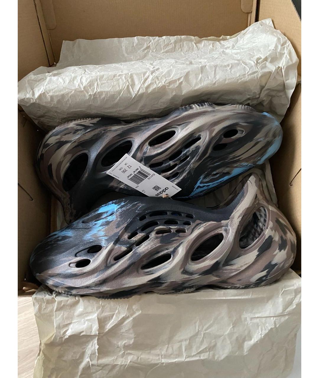 ADIDAS YEEZY Коричневые резиновые низкие кроссовки / кеды, фото 2