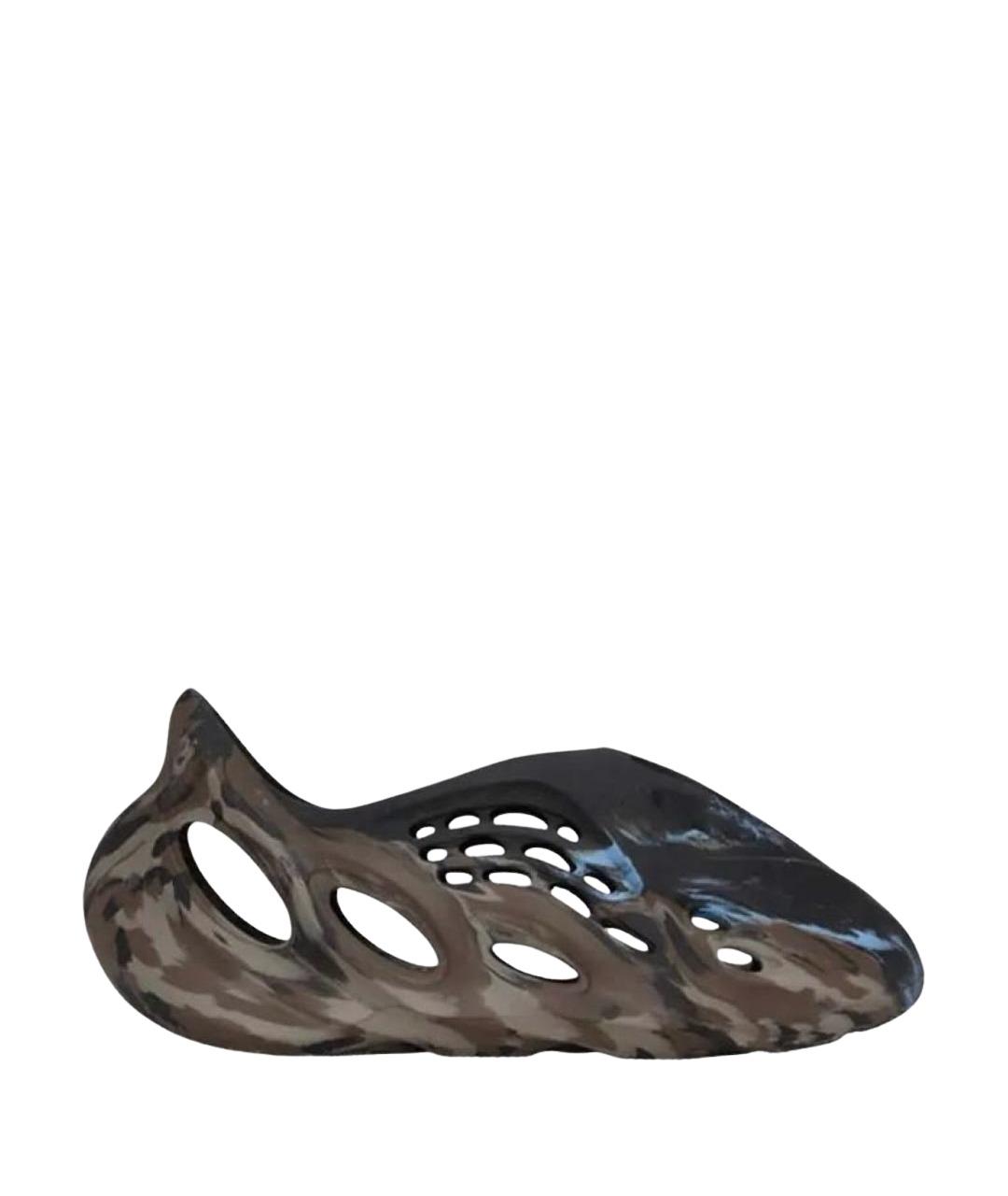 ADIDAS YEEZY Коричневые резиновые низкие кроссовки / кеды, фото 1