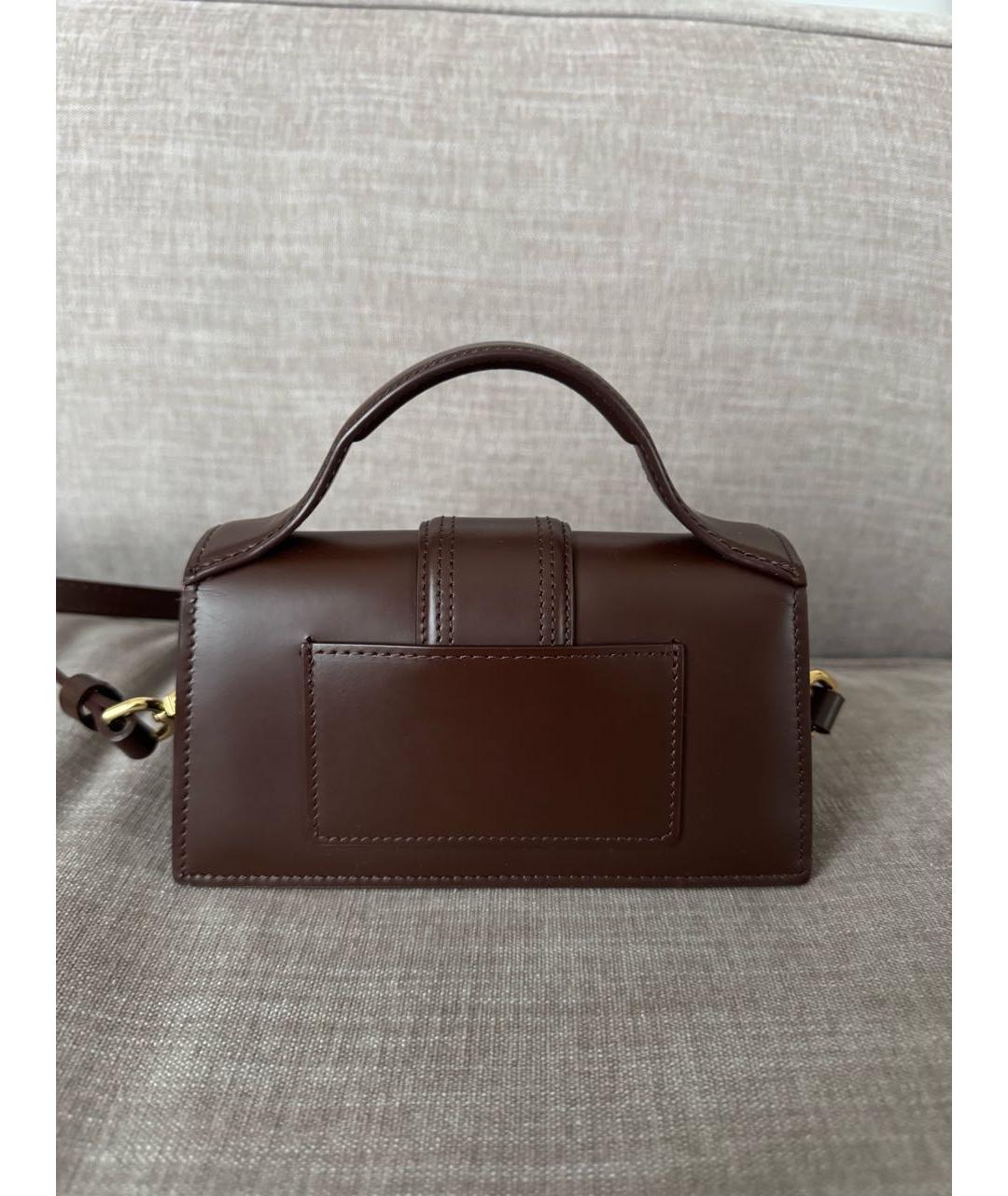 JACQUEMUS Коричневая кожаная сумка через плечо, фото 3