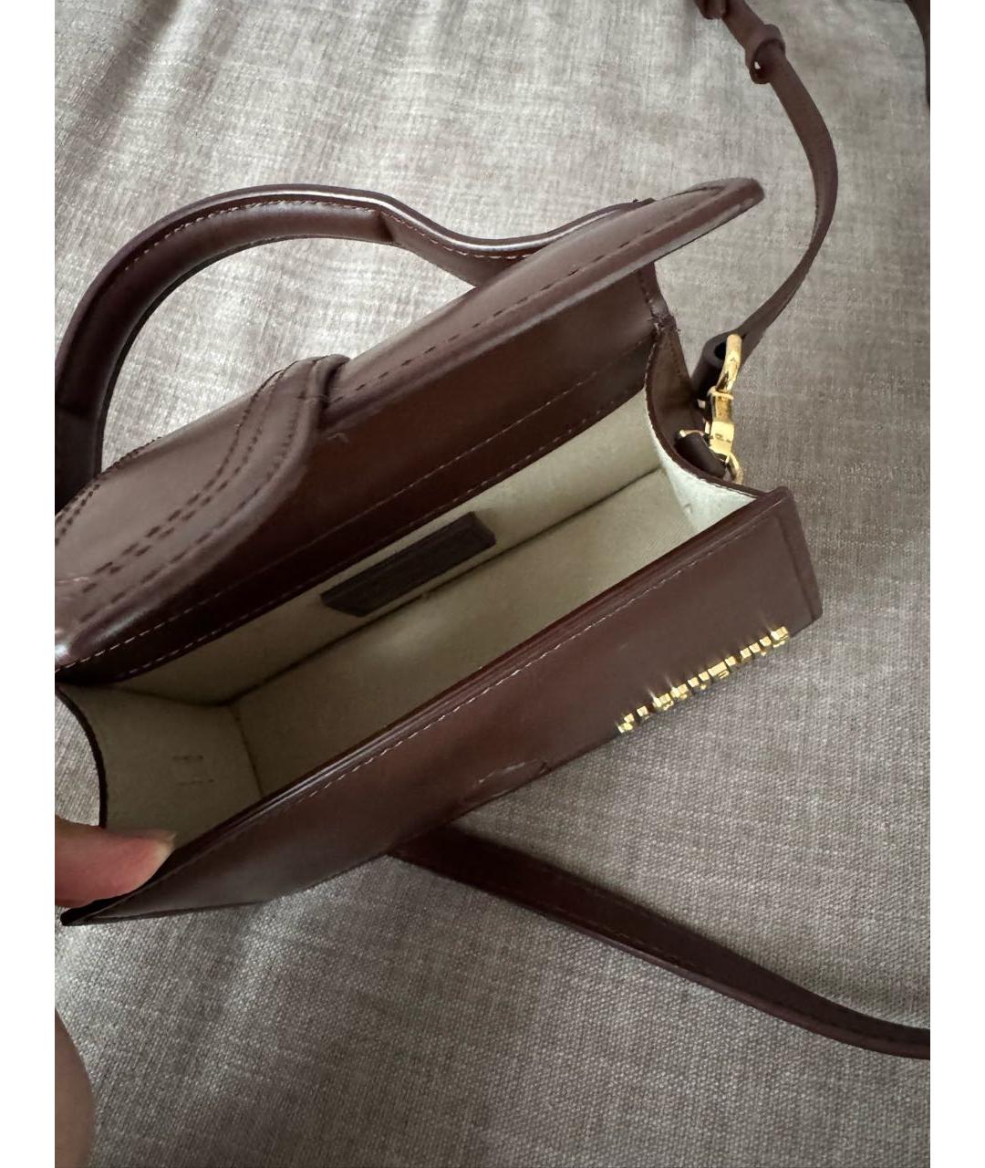JACQUEMUS Коричневая кожаная сумка через плечо, фото 4
