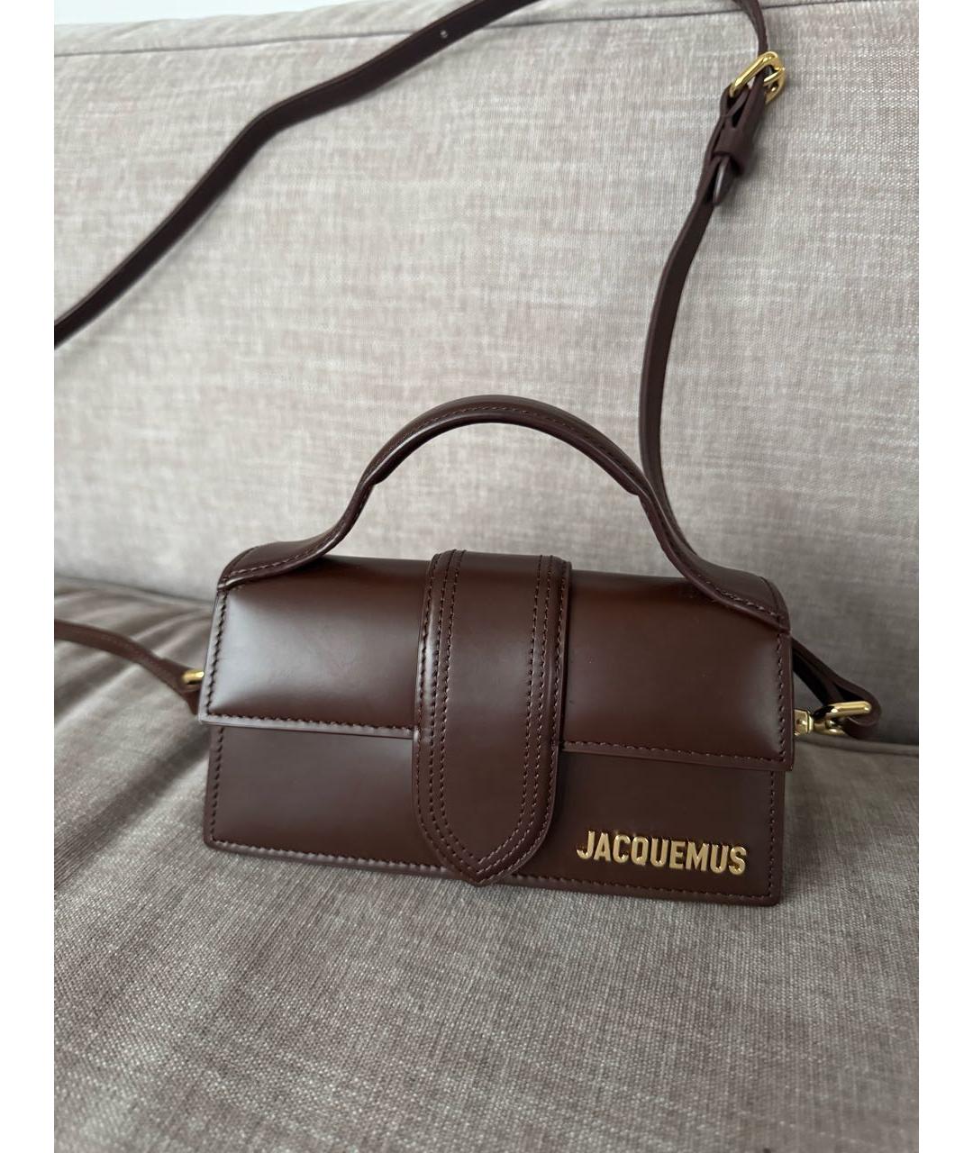 JACQUEMUS Коричневая кожаная сумка через плечо, фото 9
