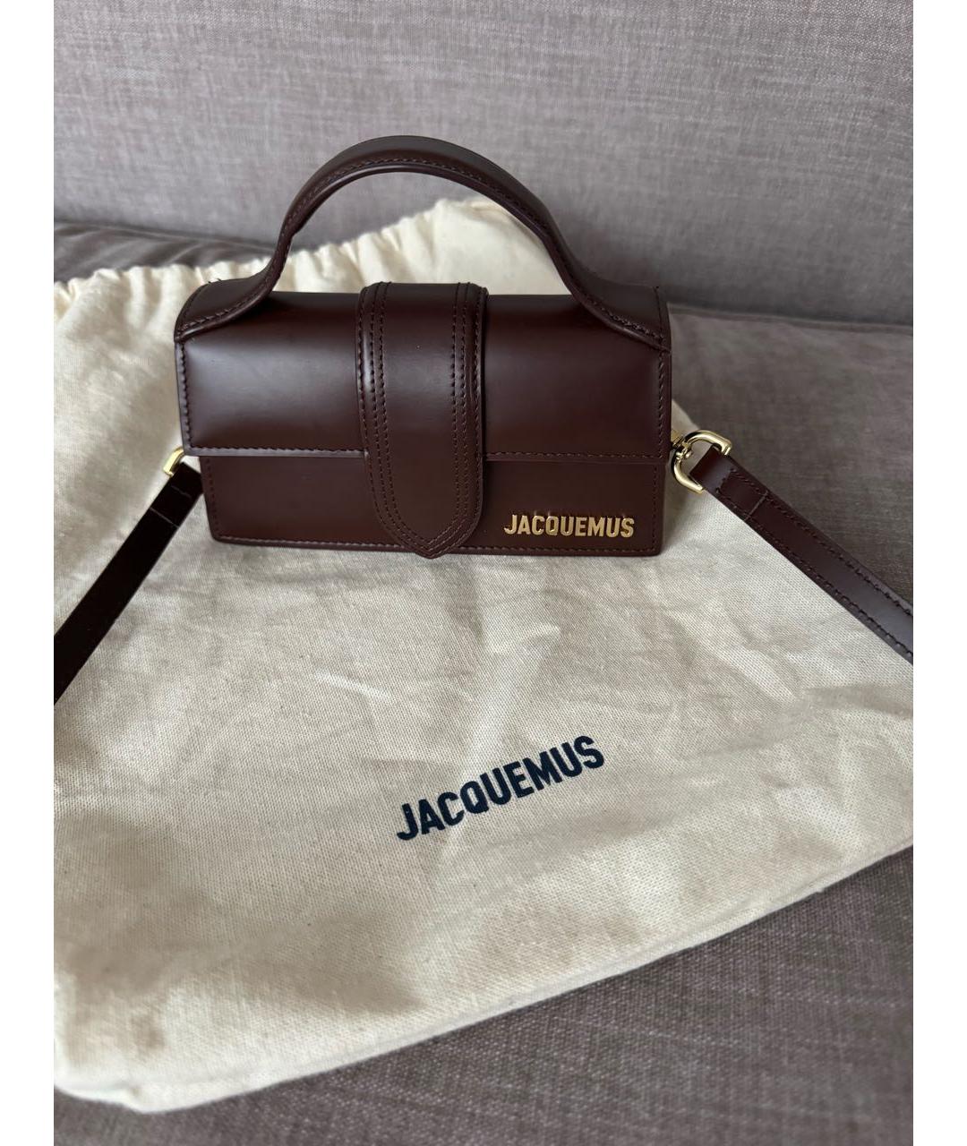 JACQUEMUS Коричневая кожаная сумка через плечо, фото 7