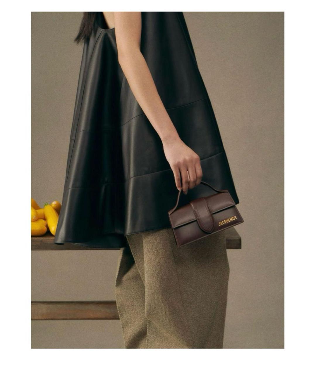 JACQUEMUS Коричневая кожаная сумка через плечо, фото 8