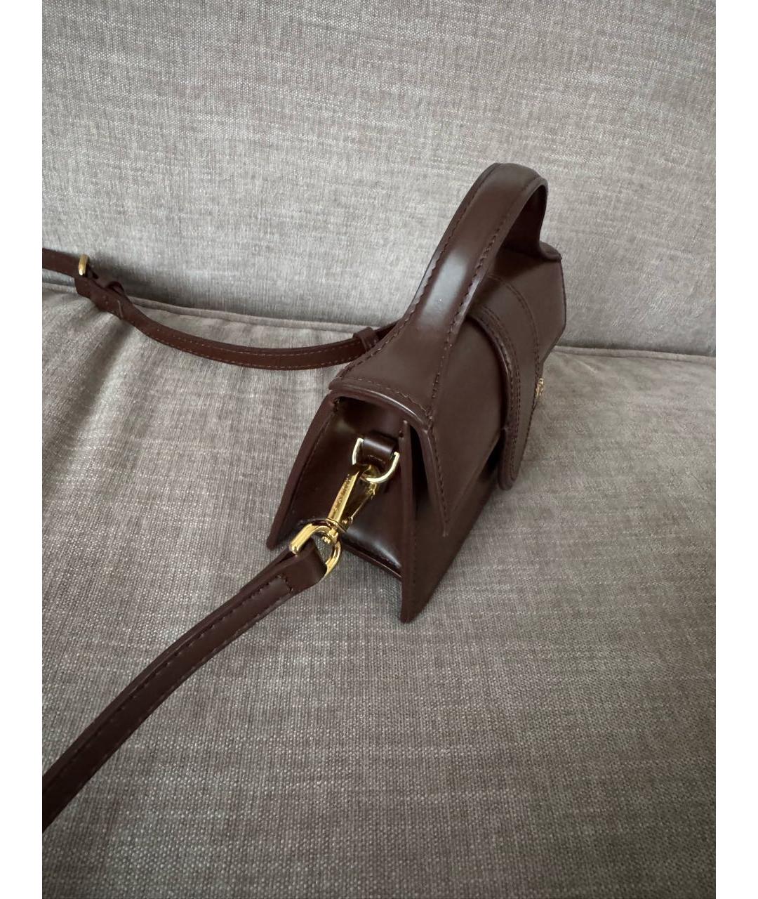 JACQUEMUS Коричневая кожаная сумка через плечо, фото 2