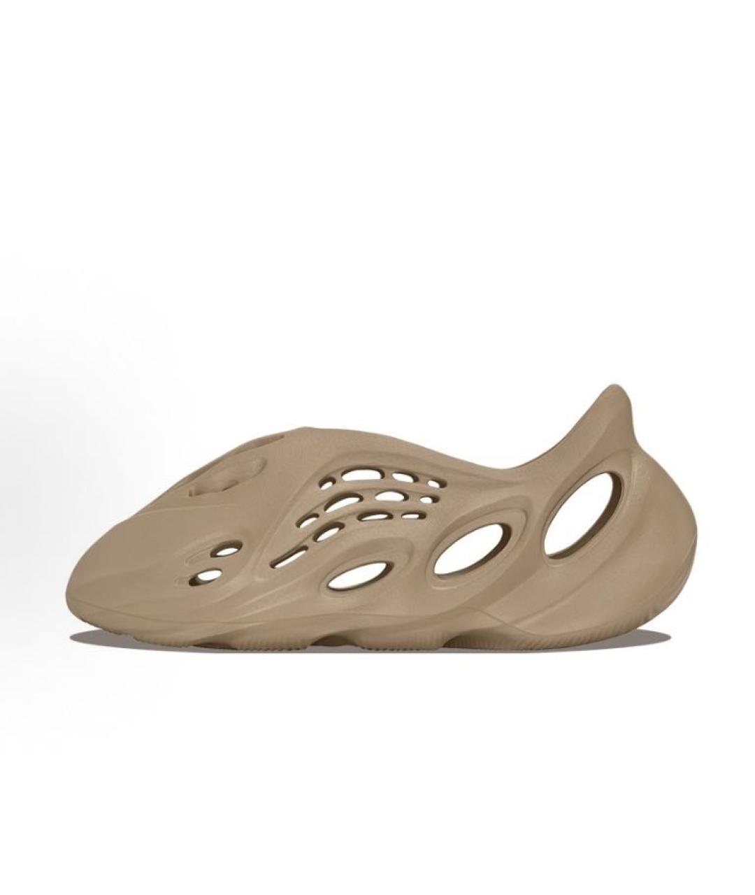 ADIDAS YEEZY Бежевые резиновые низкие кроссовки / кеды, фото 2