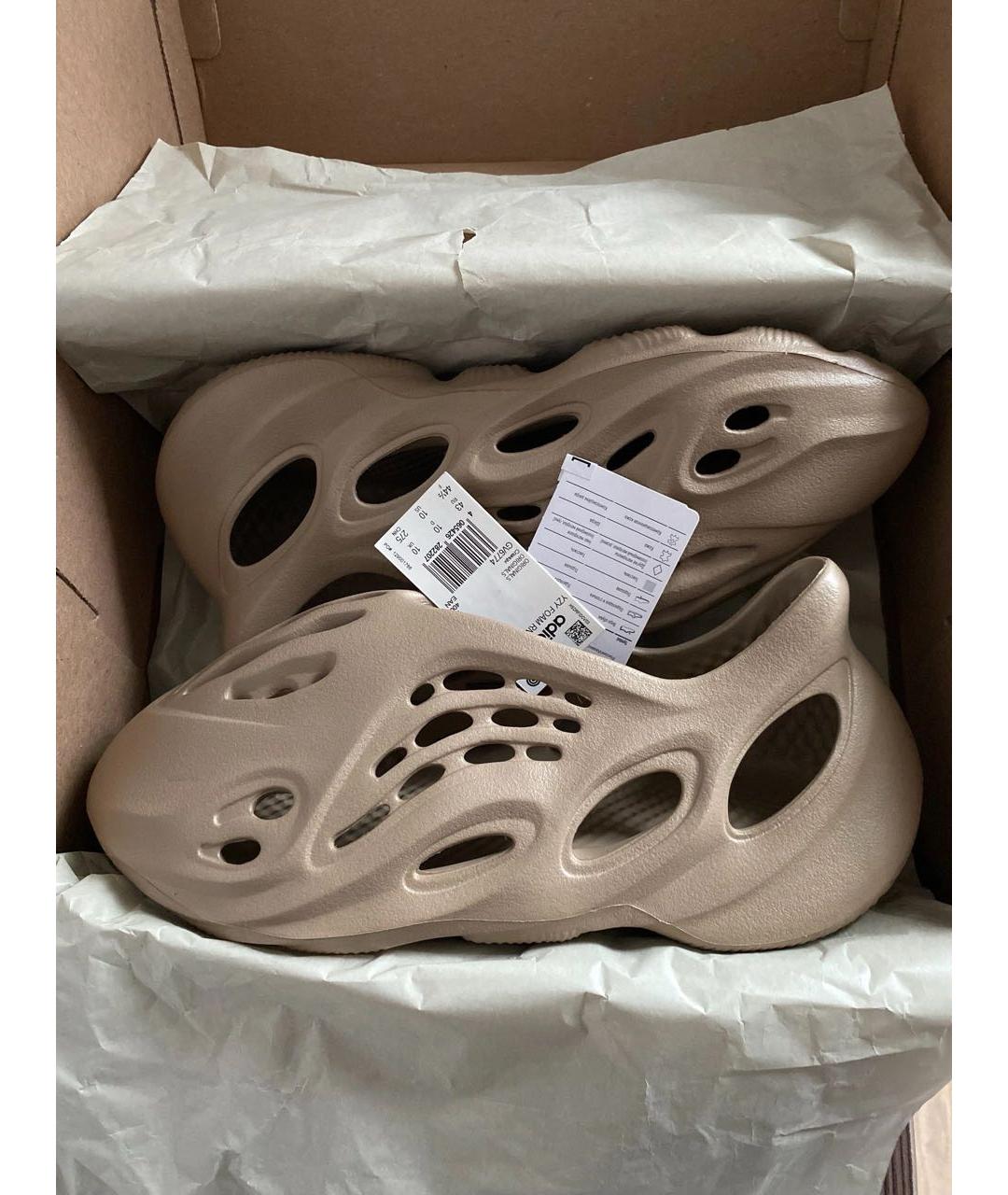 ADIDAS YEEZY Бежевые резиновые низкие кроссовки / кеды, фото 6