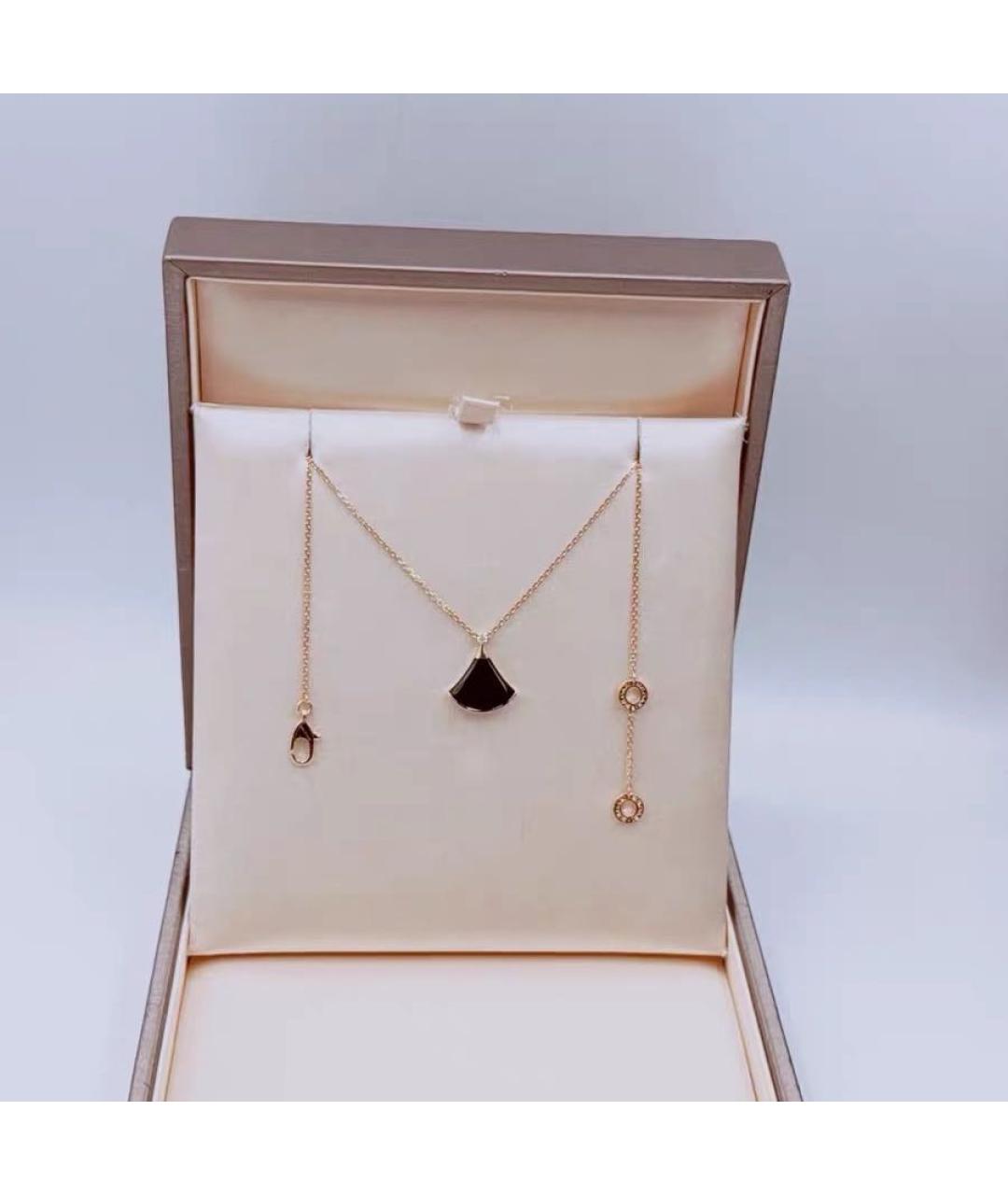BVLGARI Черное колье из розового золота, фото 2