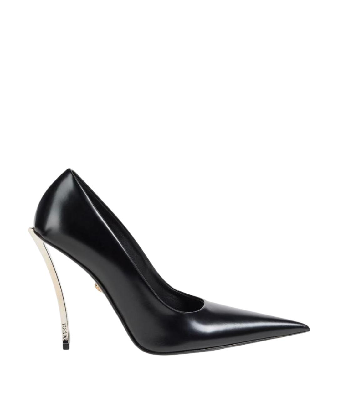 VERSACE Черные кожаные туфли, фото 1