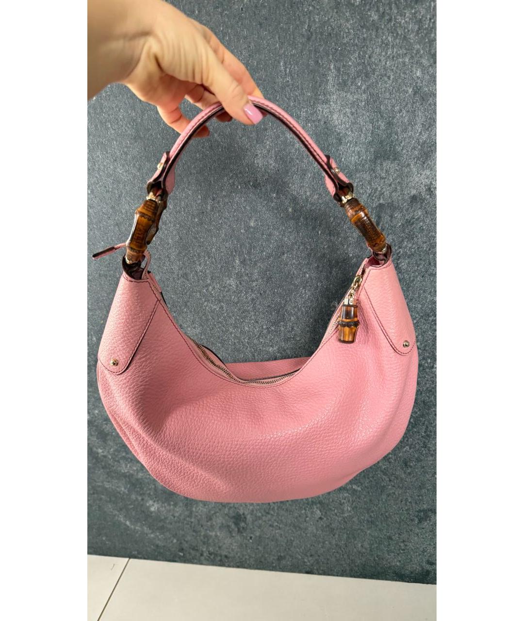 GUCCI Розовая кожаная сумка с короткими ручками, фото 9