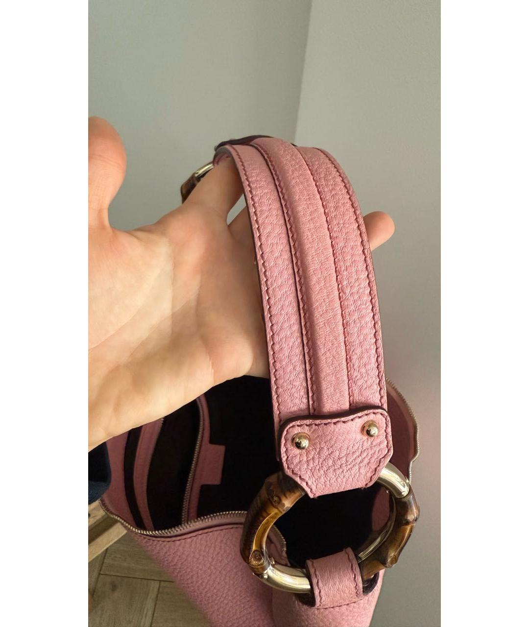 GUCCI Розовая кожаная сумка с короткими ручками, фото 7
