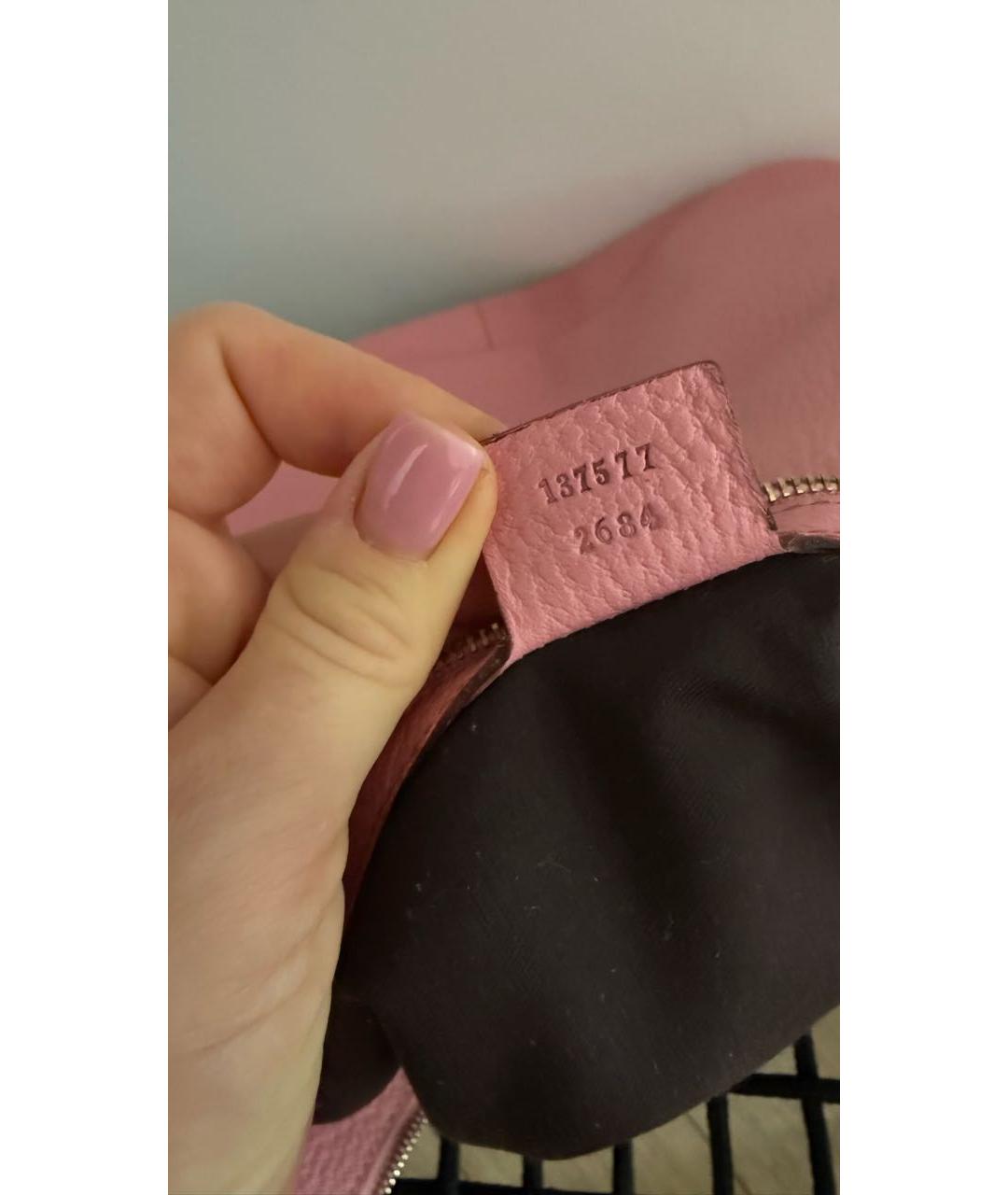 GUCCI Розовая кожаная сумка с короткими ручками, фото 5