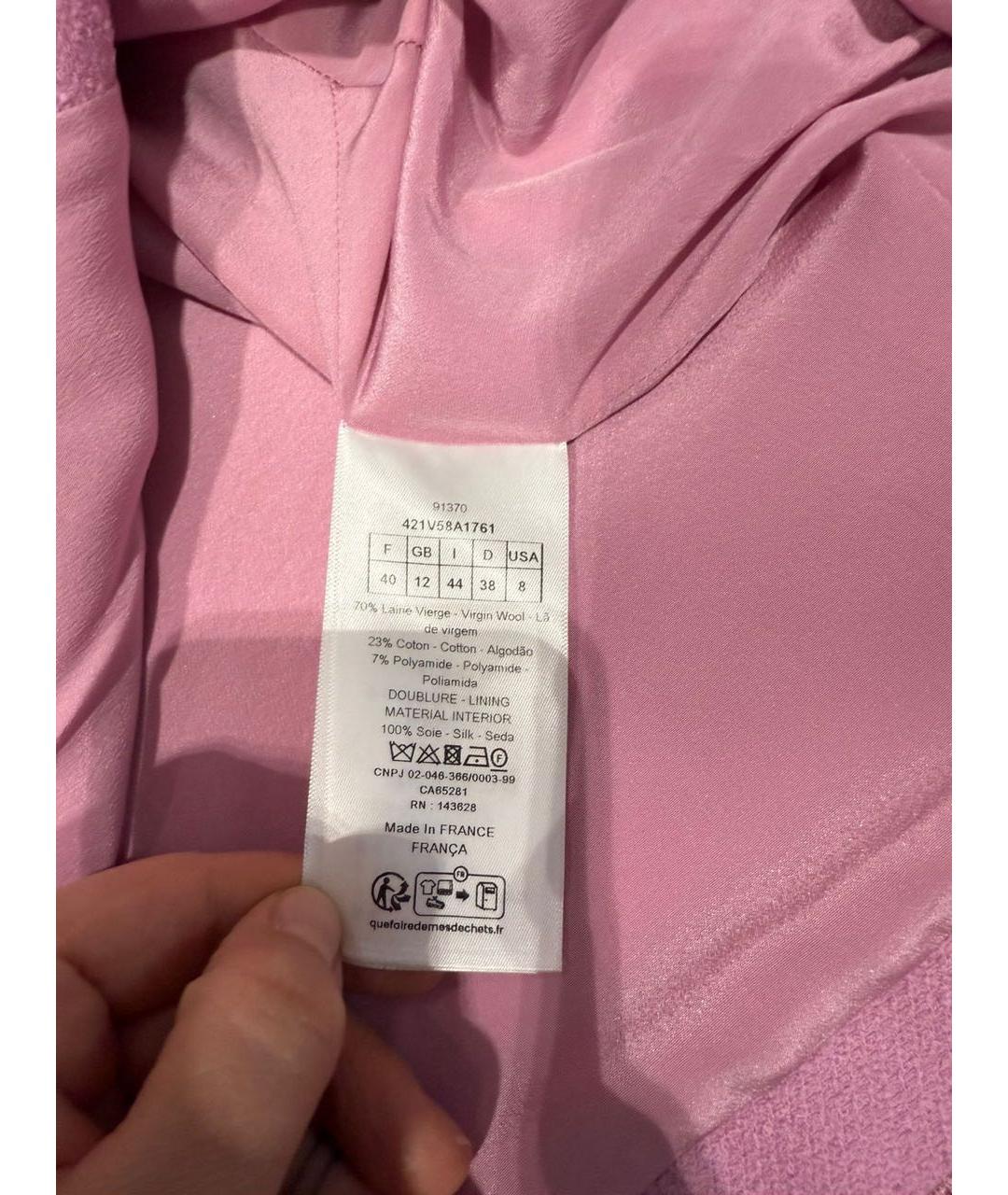 CHRISTIAN DIOR Розовый твидовый жакет/пиджак, фото 4