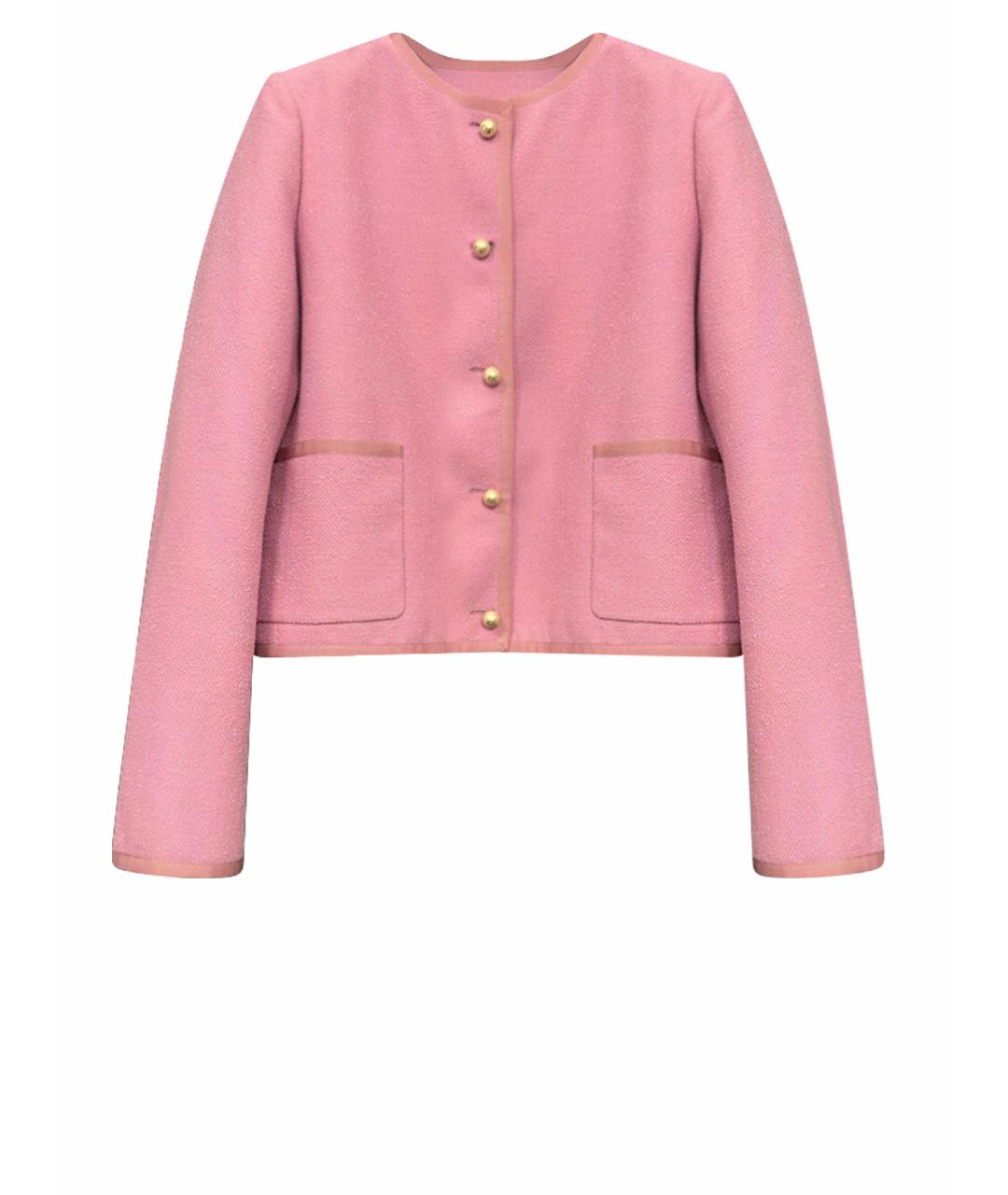 CHRISTIAN DIOR Розовый твидовый жакет/пиджак, фото 1