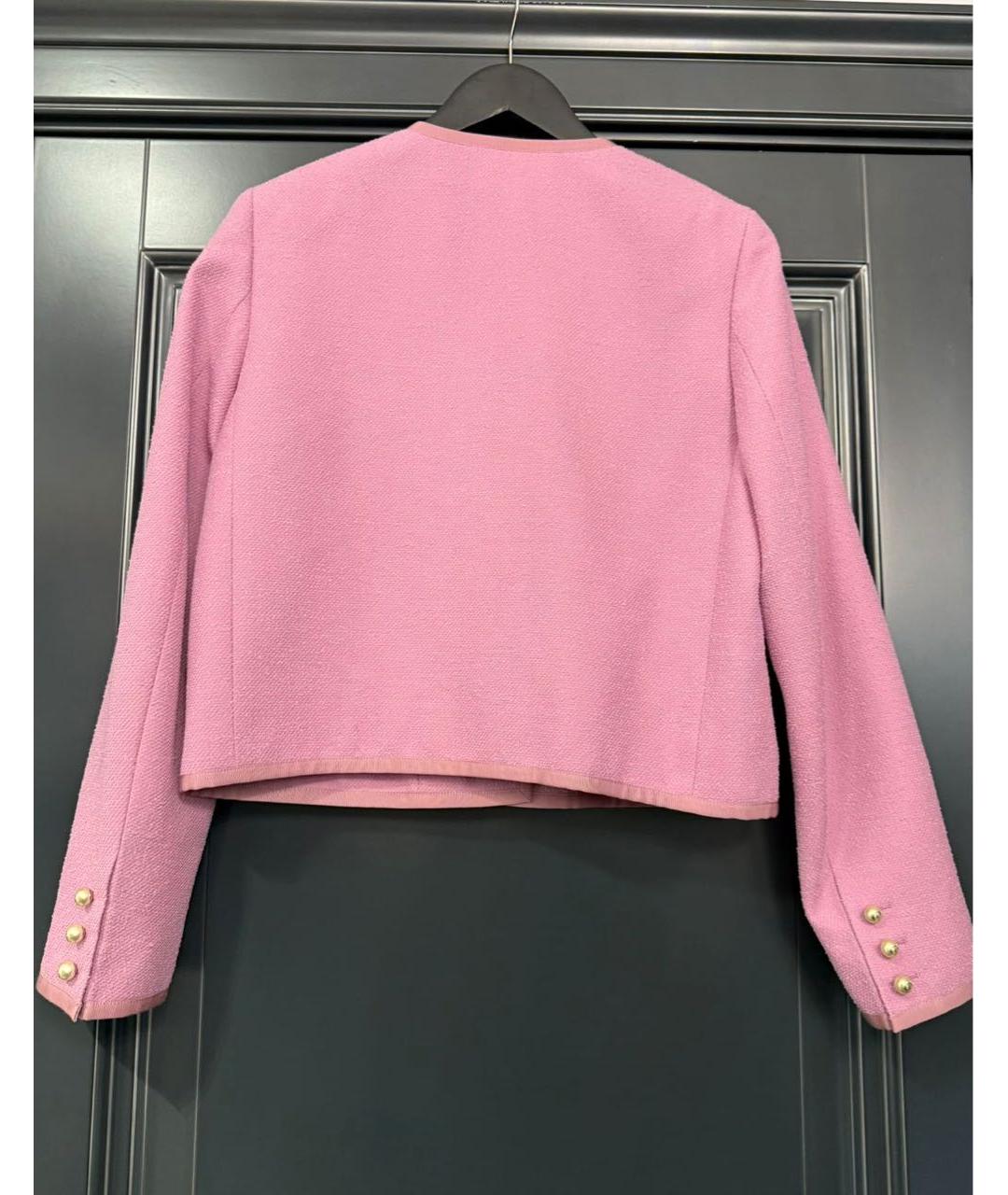 CHRISTIAN DIOR Розовый твидовый жакет/пиджак, фото 2