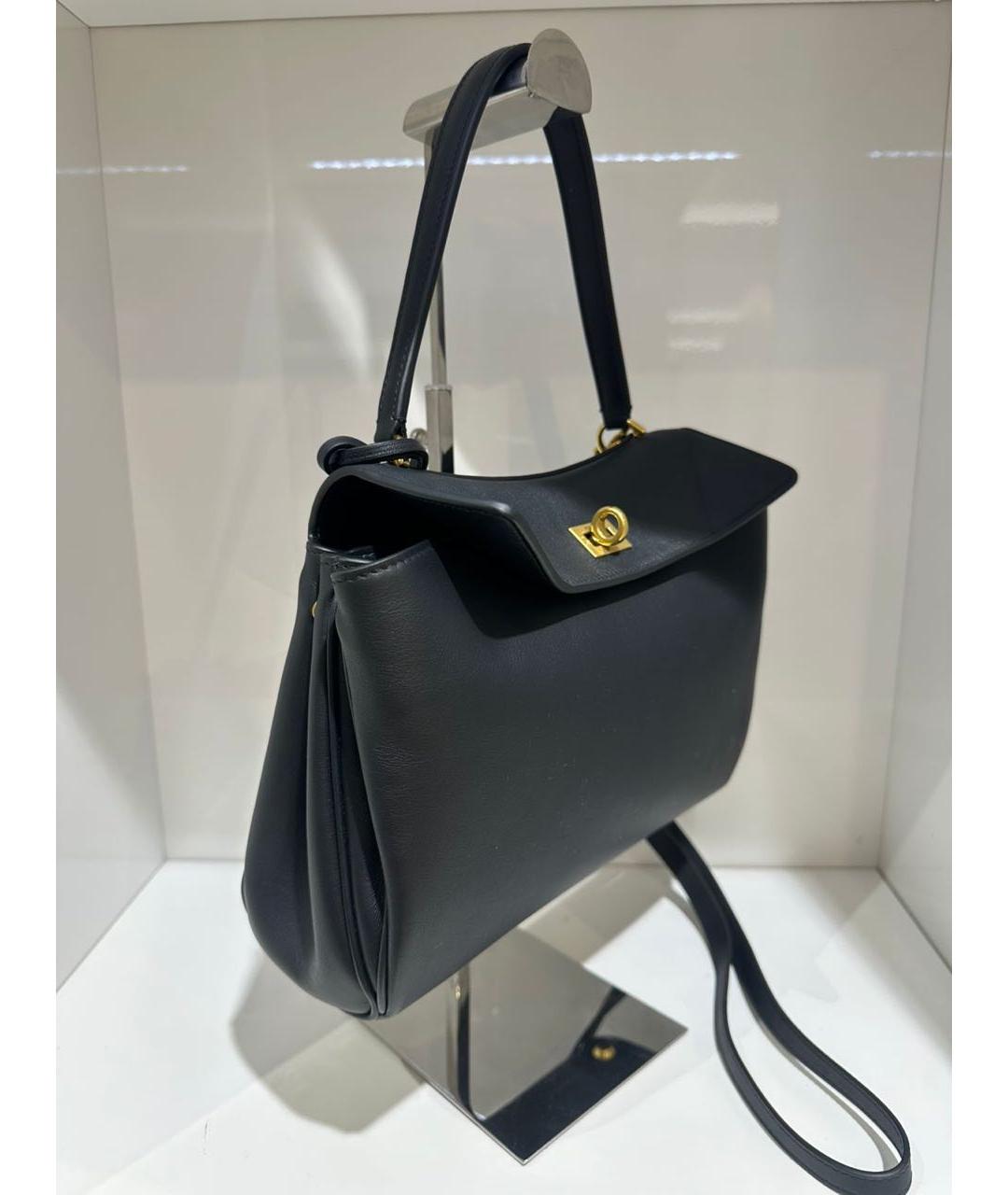 BALENCIAGA Черная кожаная сумка с короткими ручками, фото 3