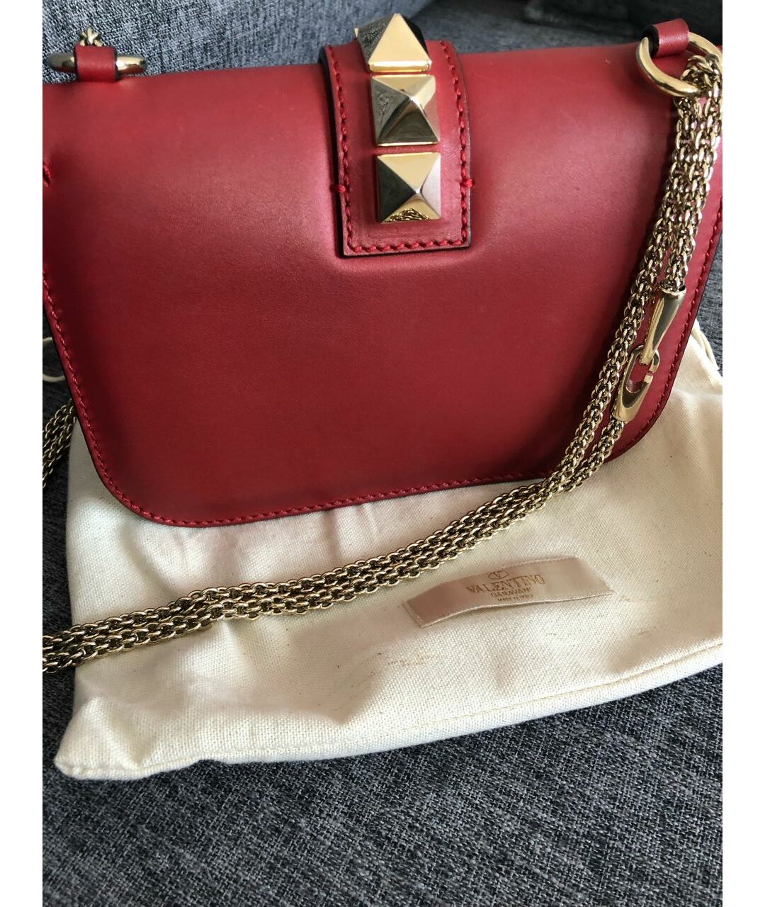 VALENTINO Красная кожаная сумка тоут, фото 2