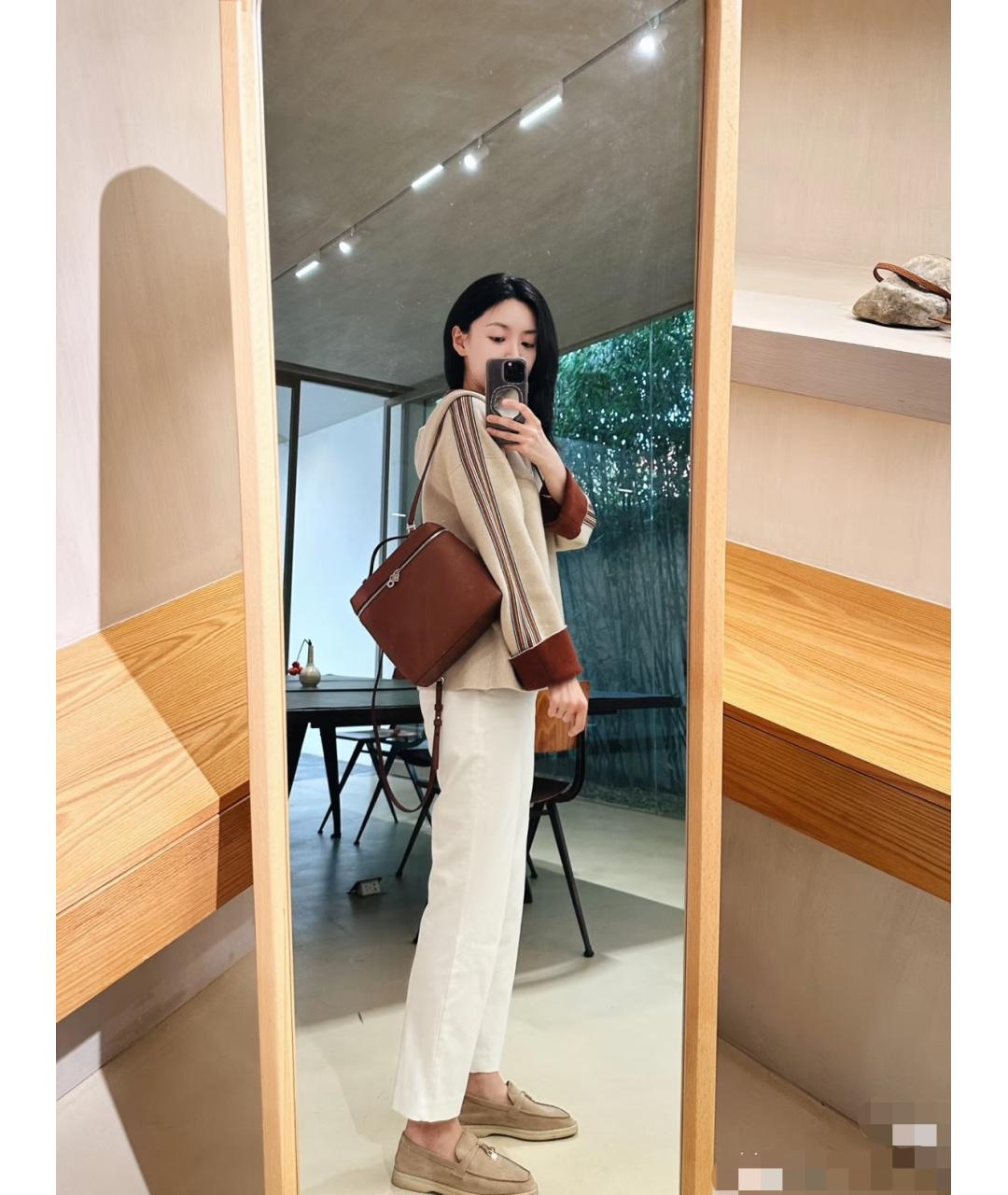 LORO PIANA Красный кожаный рюкзак, фото 9