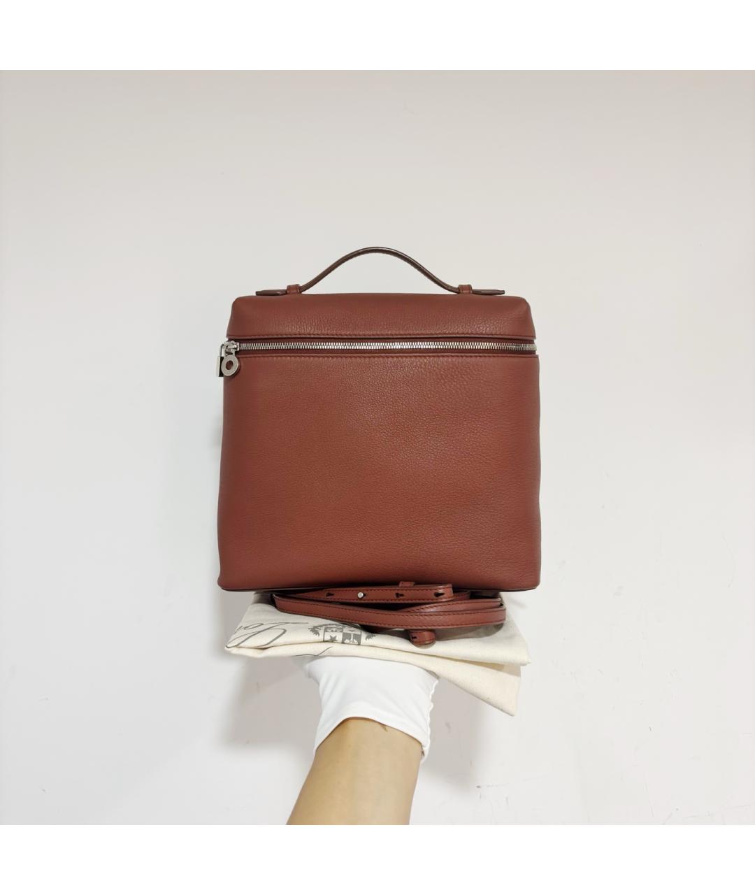 LORO PIANA Красный кожаный рюкзак, фото 10